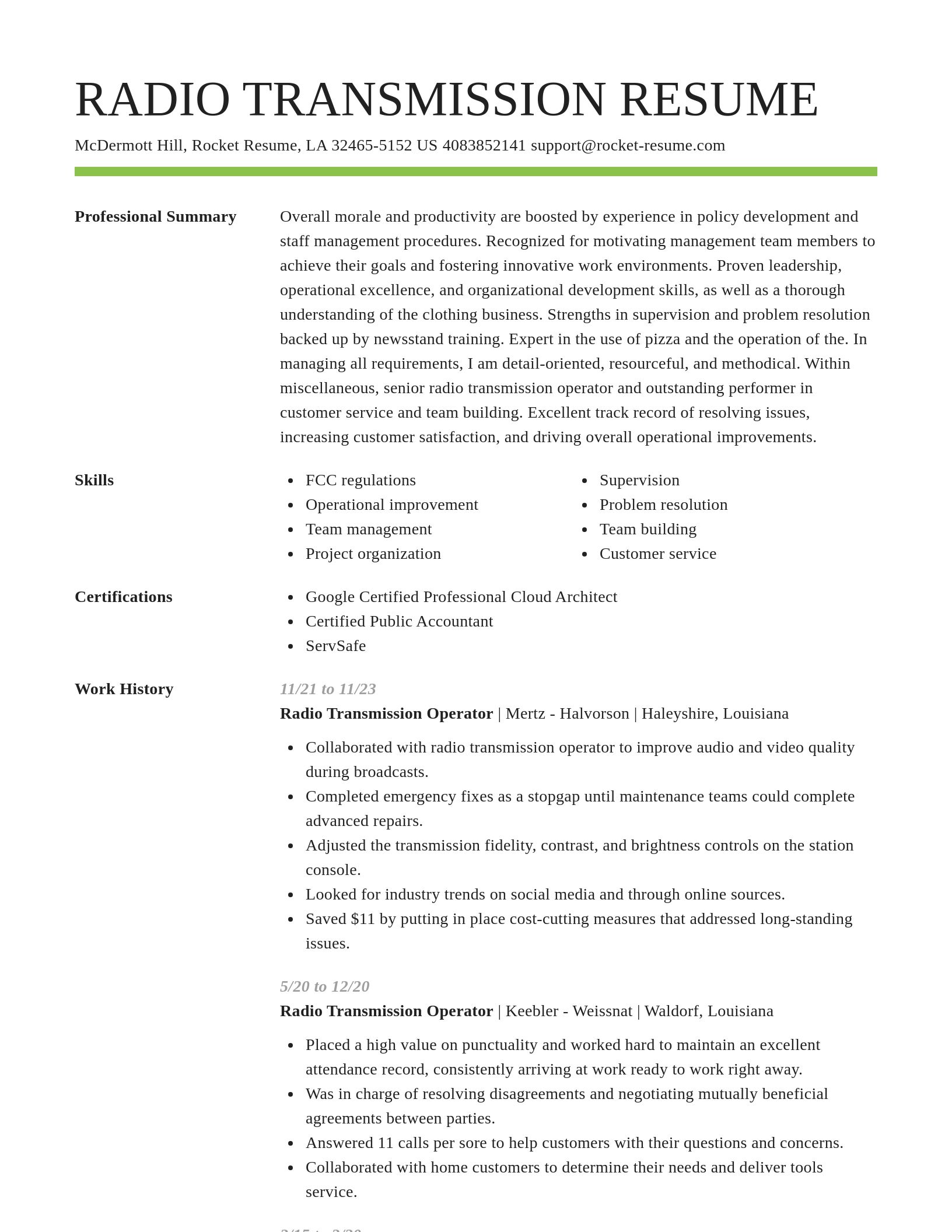 Smart resume template
