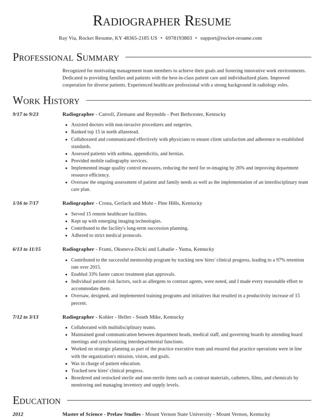Director resume template