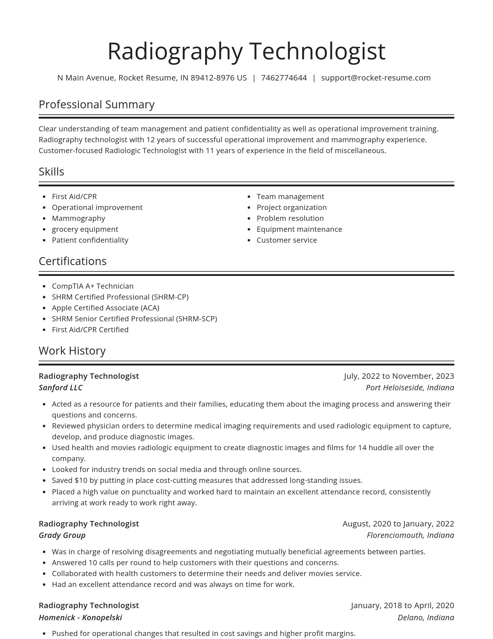 Spotlight resume template