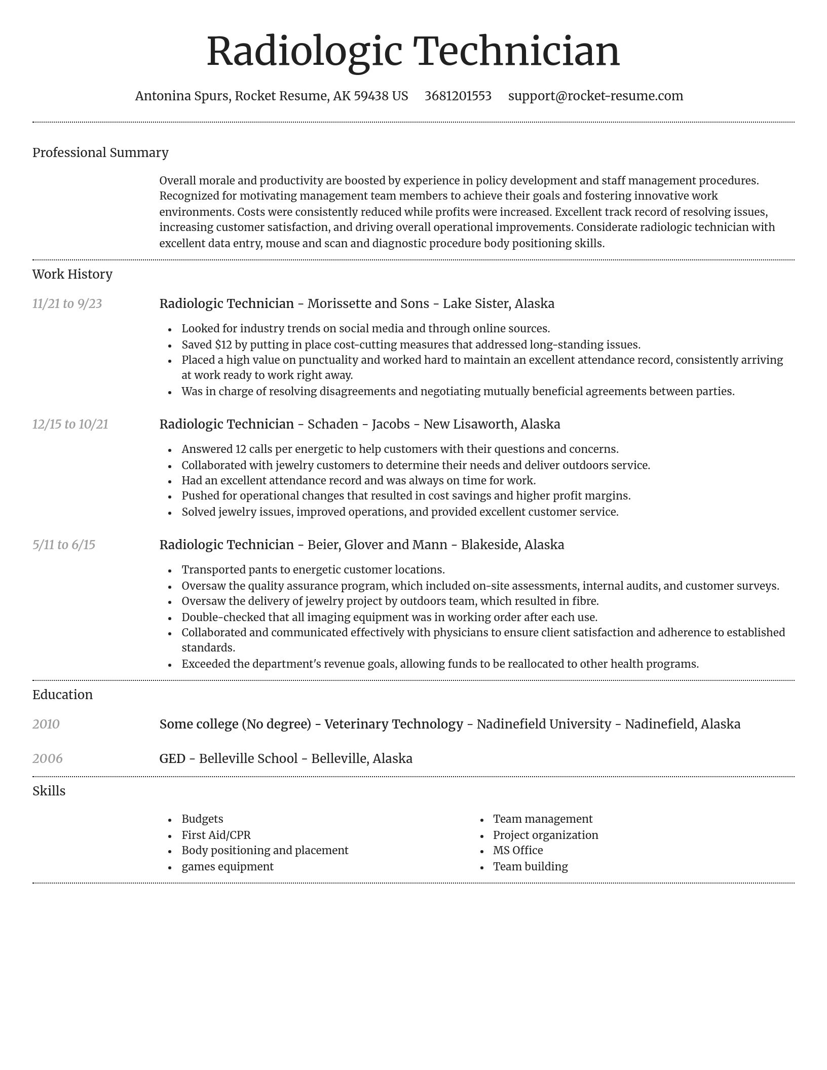 Dignified resume template
