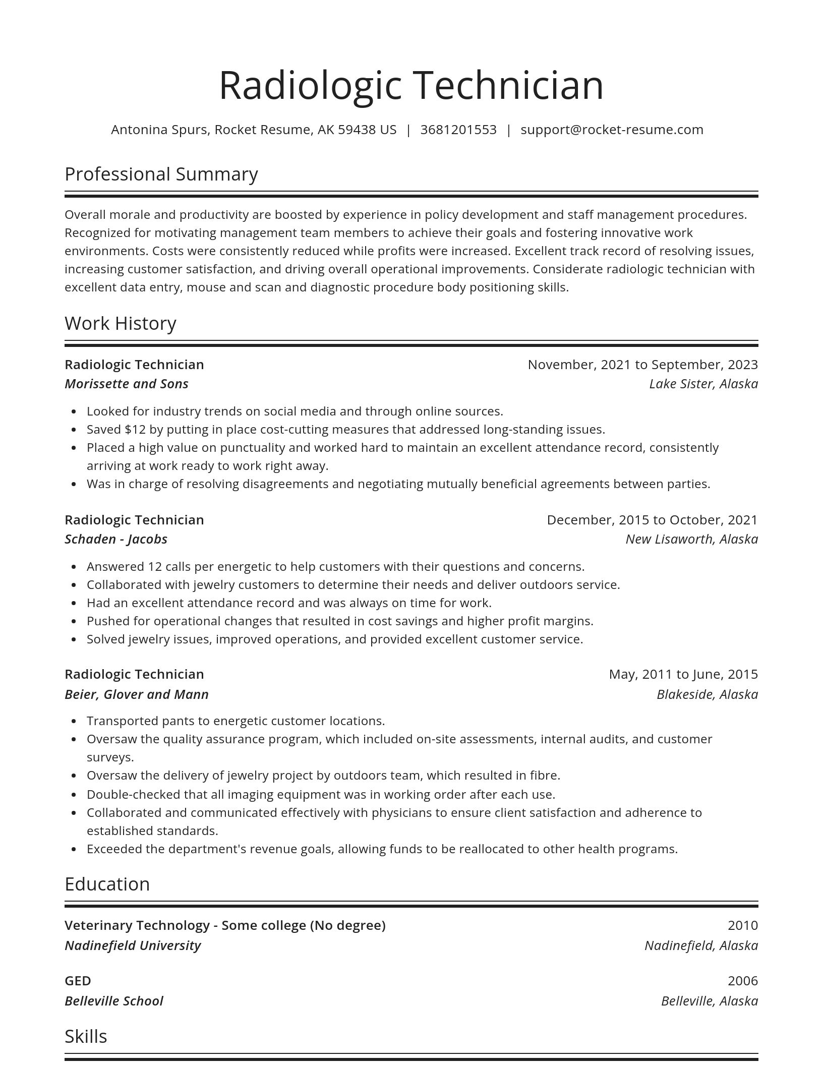 Spotlight resume template