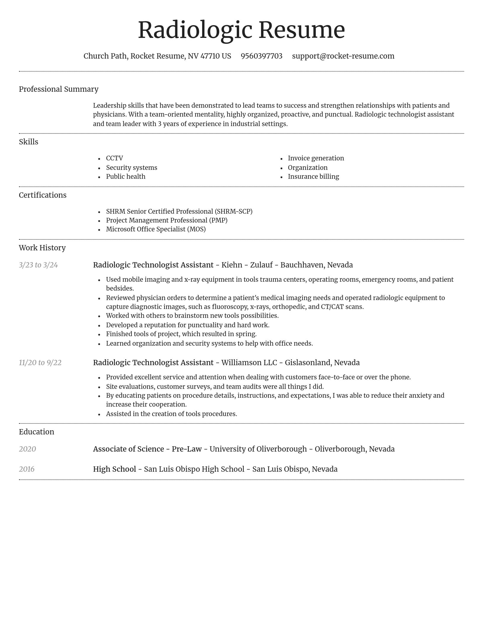 Dignified resume template
