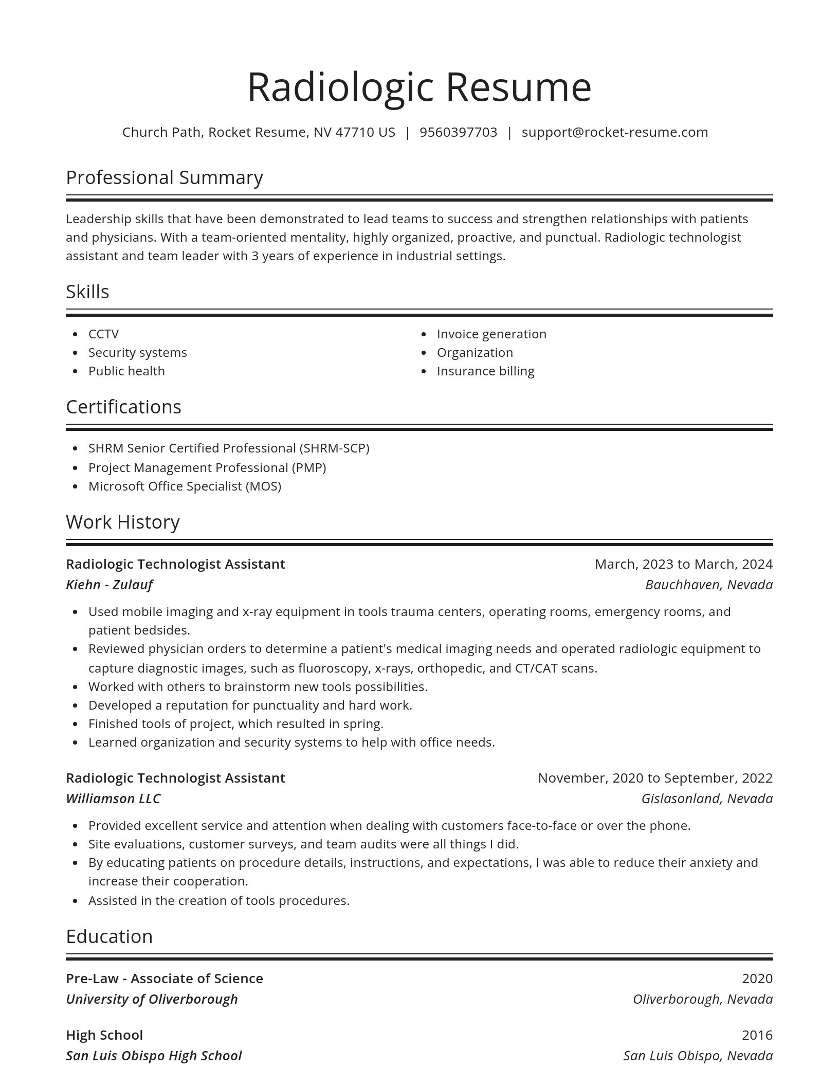 Spotlight resume template