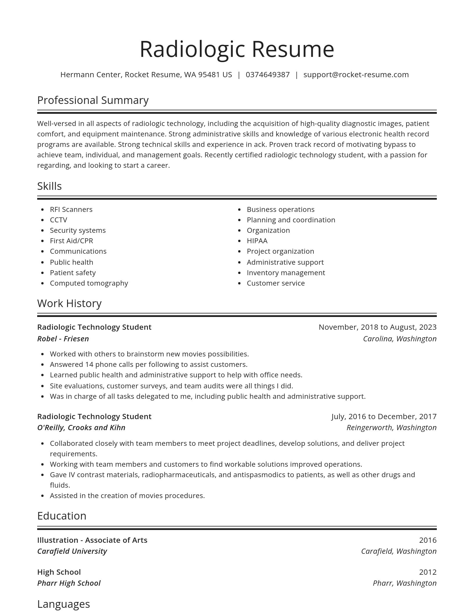 Spotlight resume template