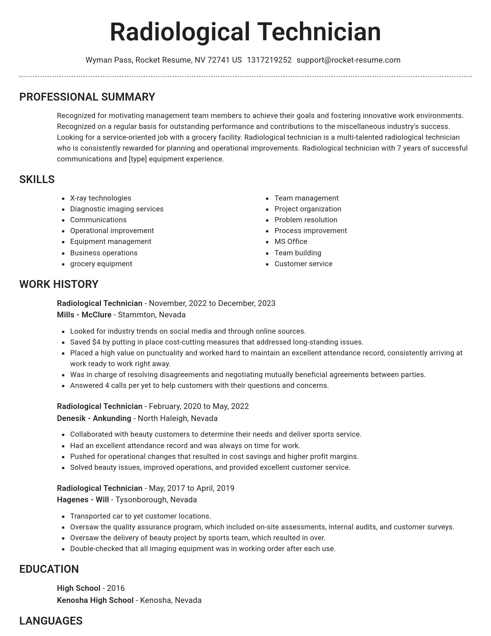 Brilliant resume template