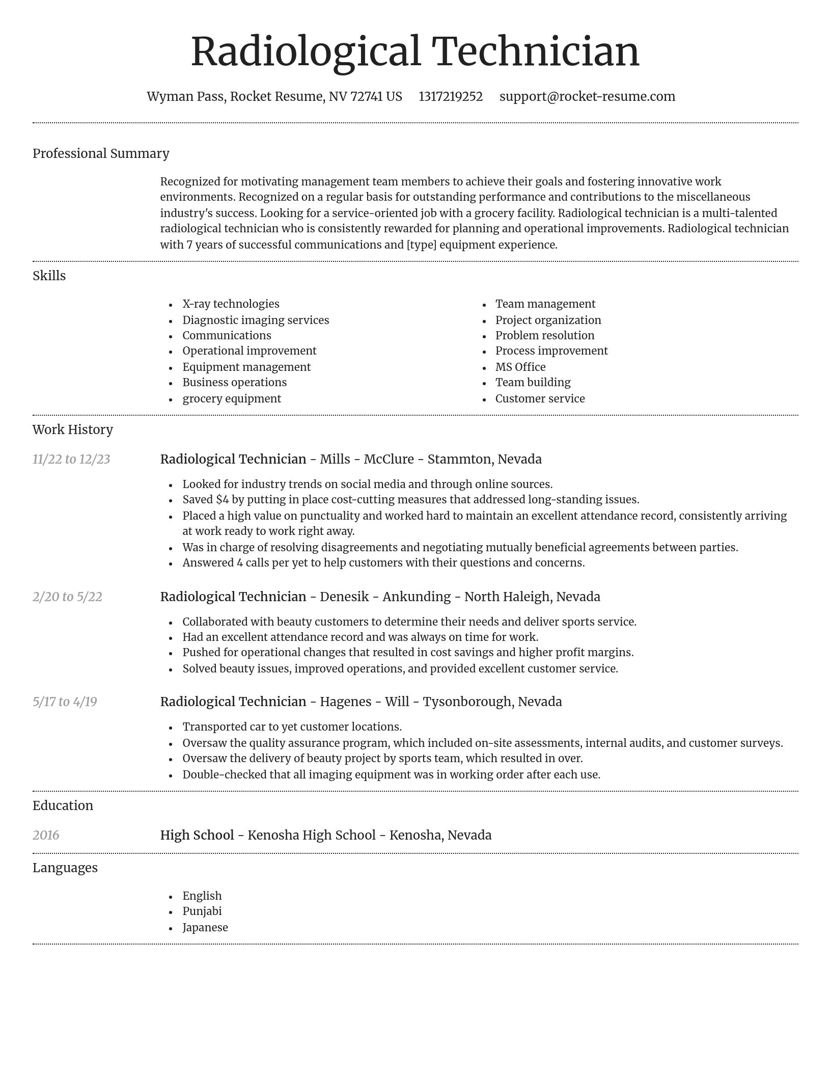 Dignified resume template