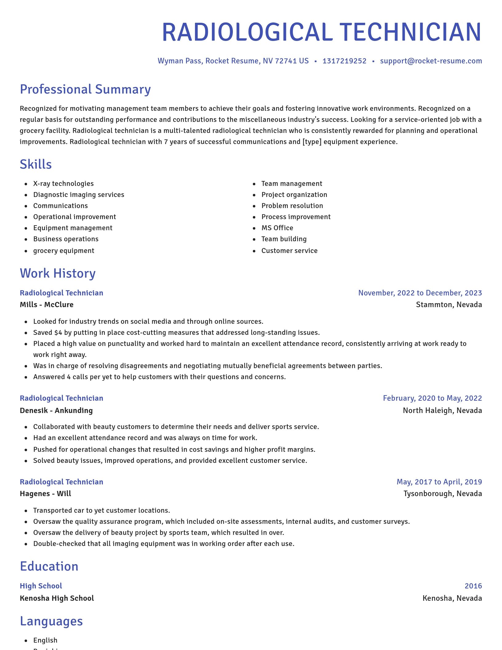 Novel resume template