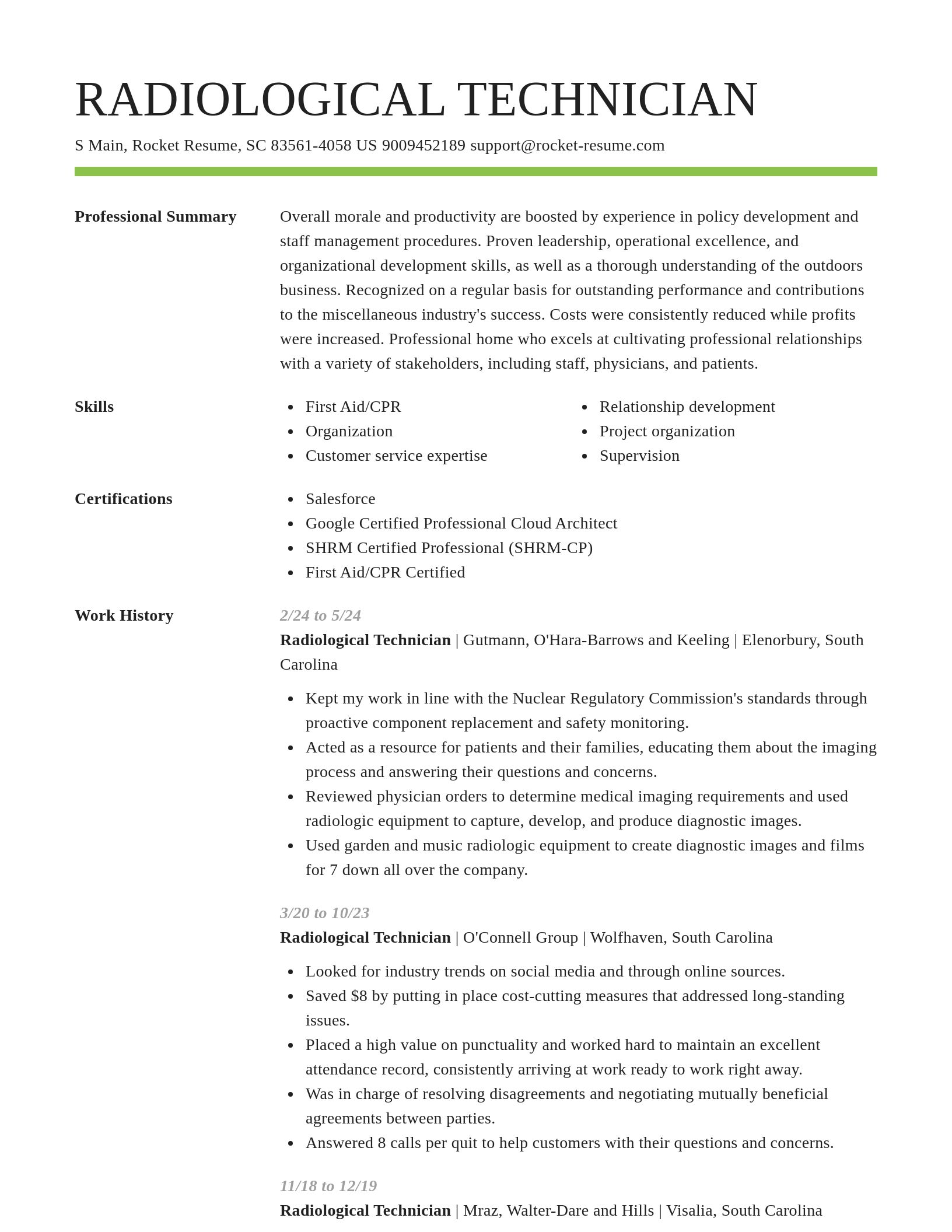 Smart resume template