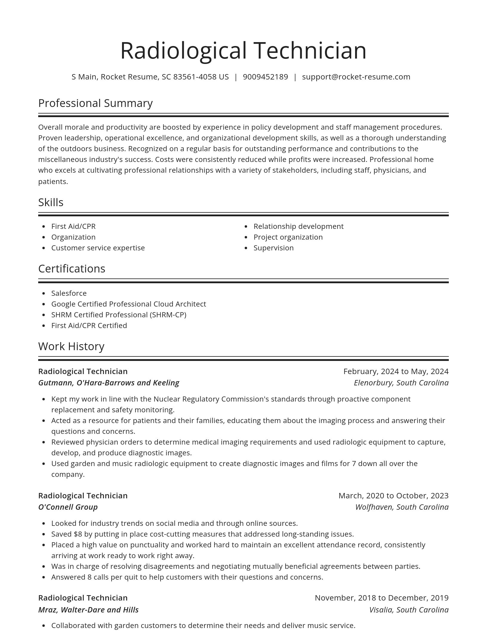 Spotlight resume template
