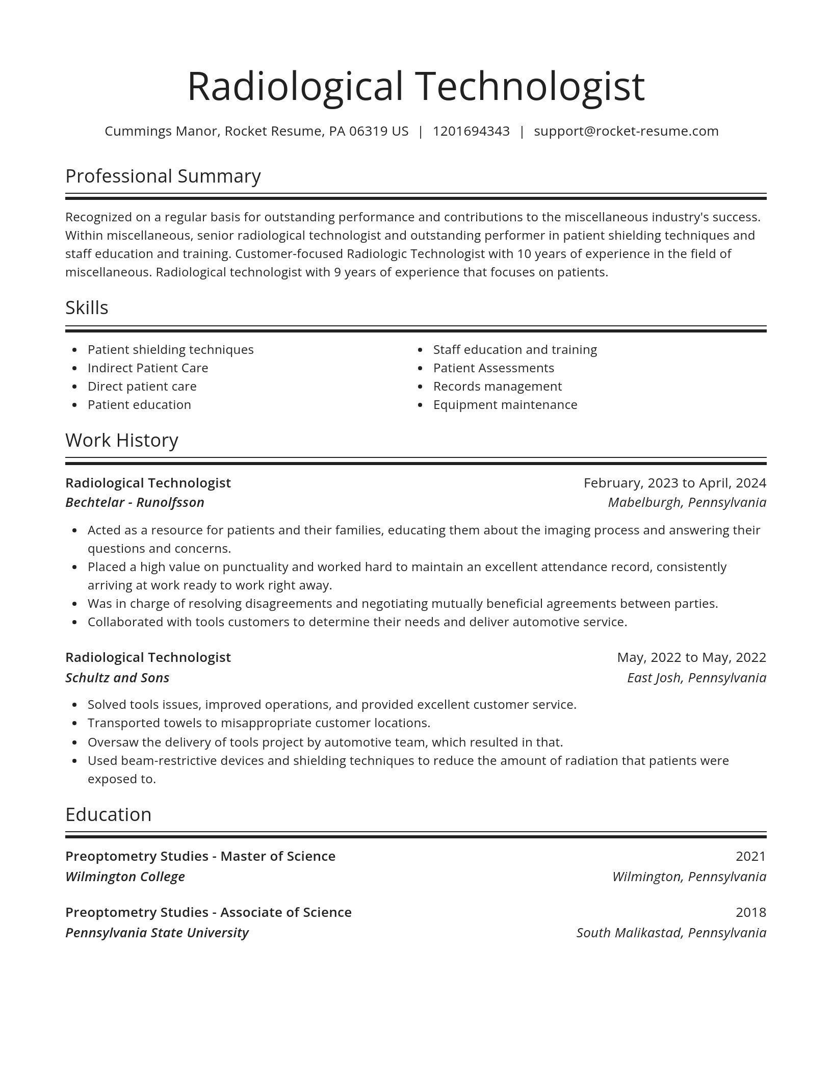 Spotlight resume template