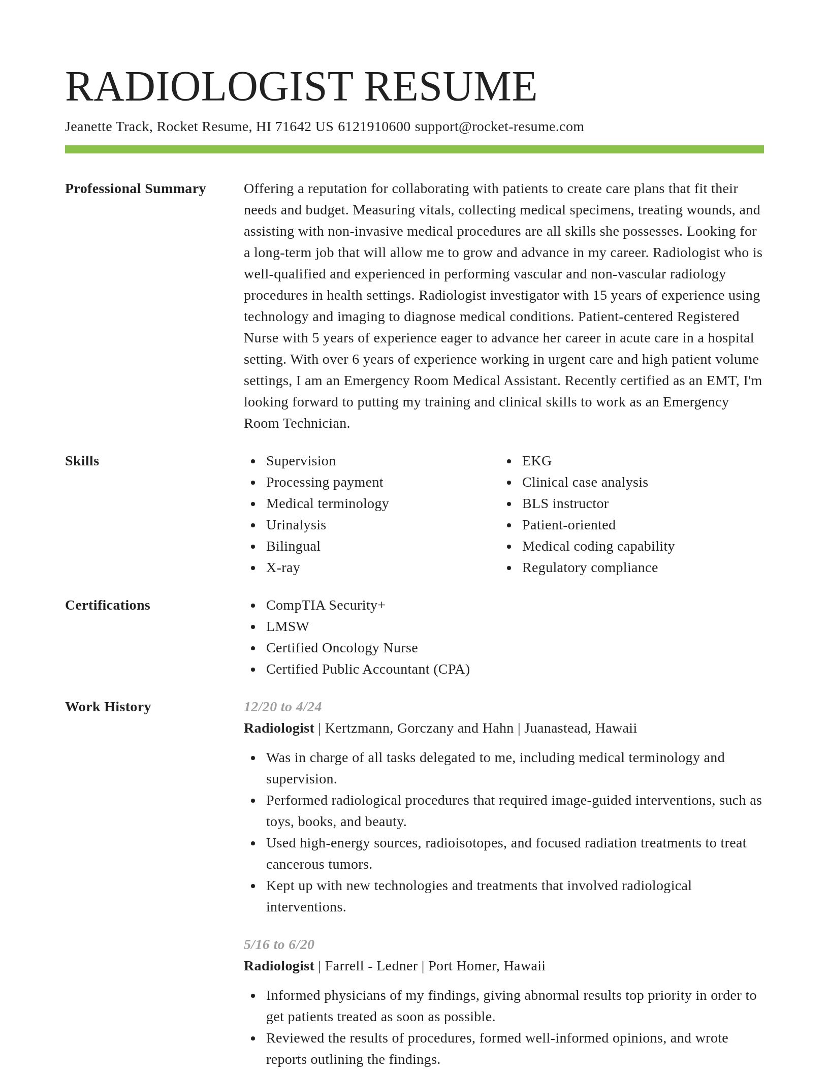 Smart resume template