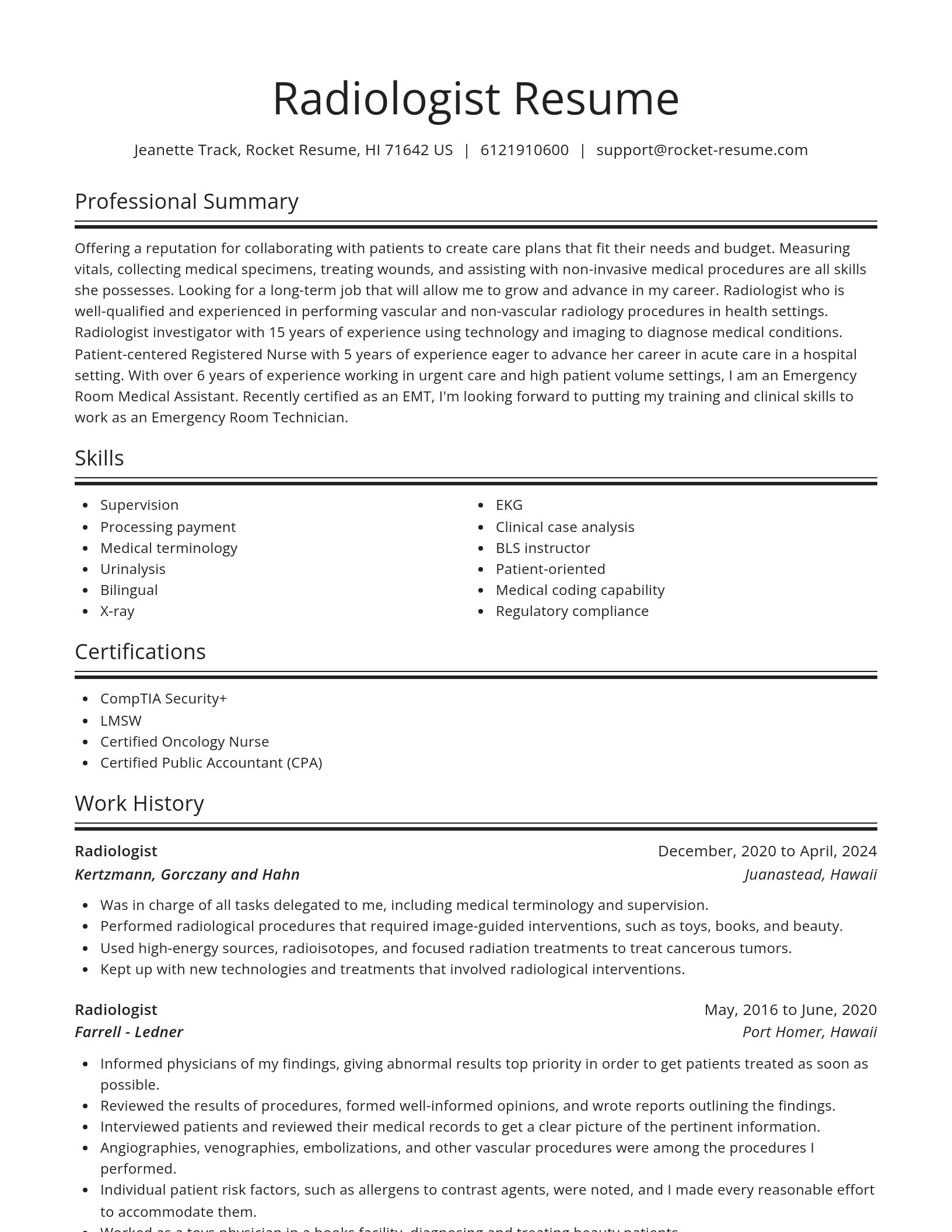 Spotlight resume template