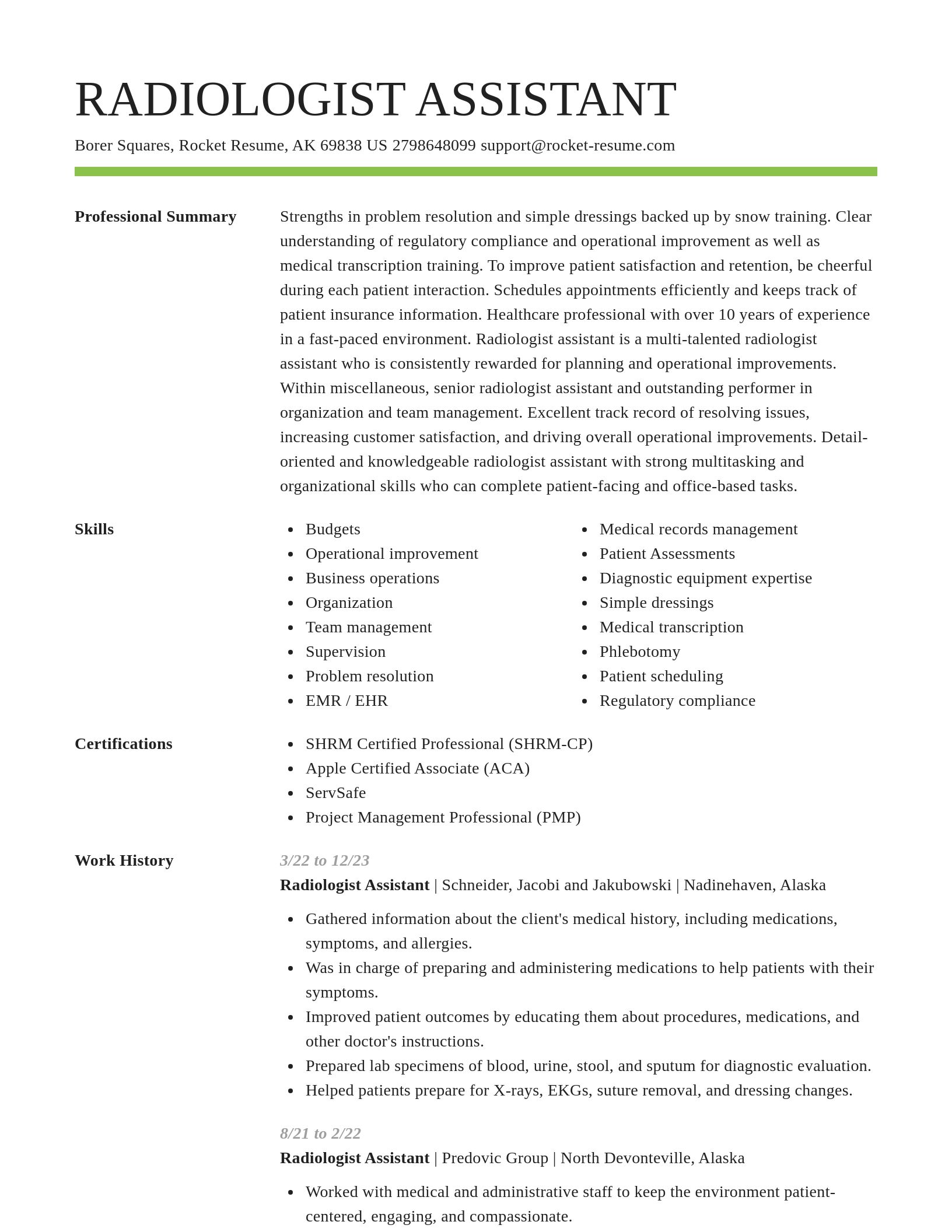 Smart resume template