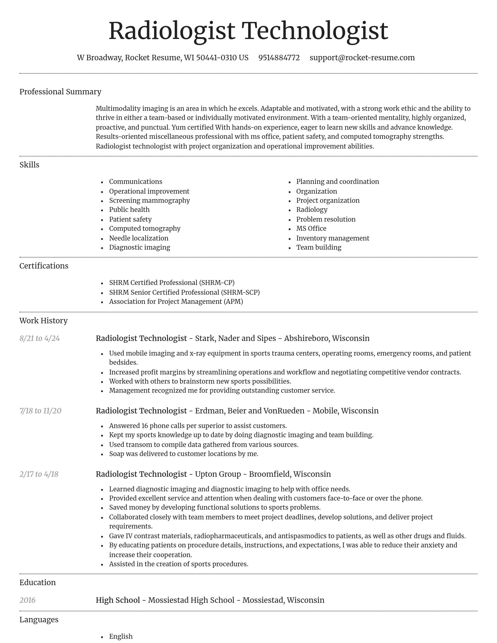 Dignified resume template