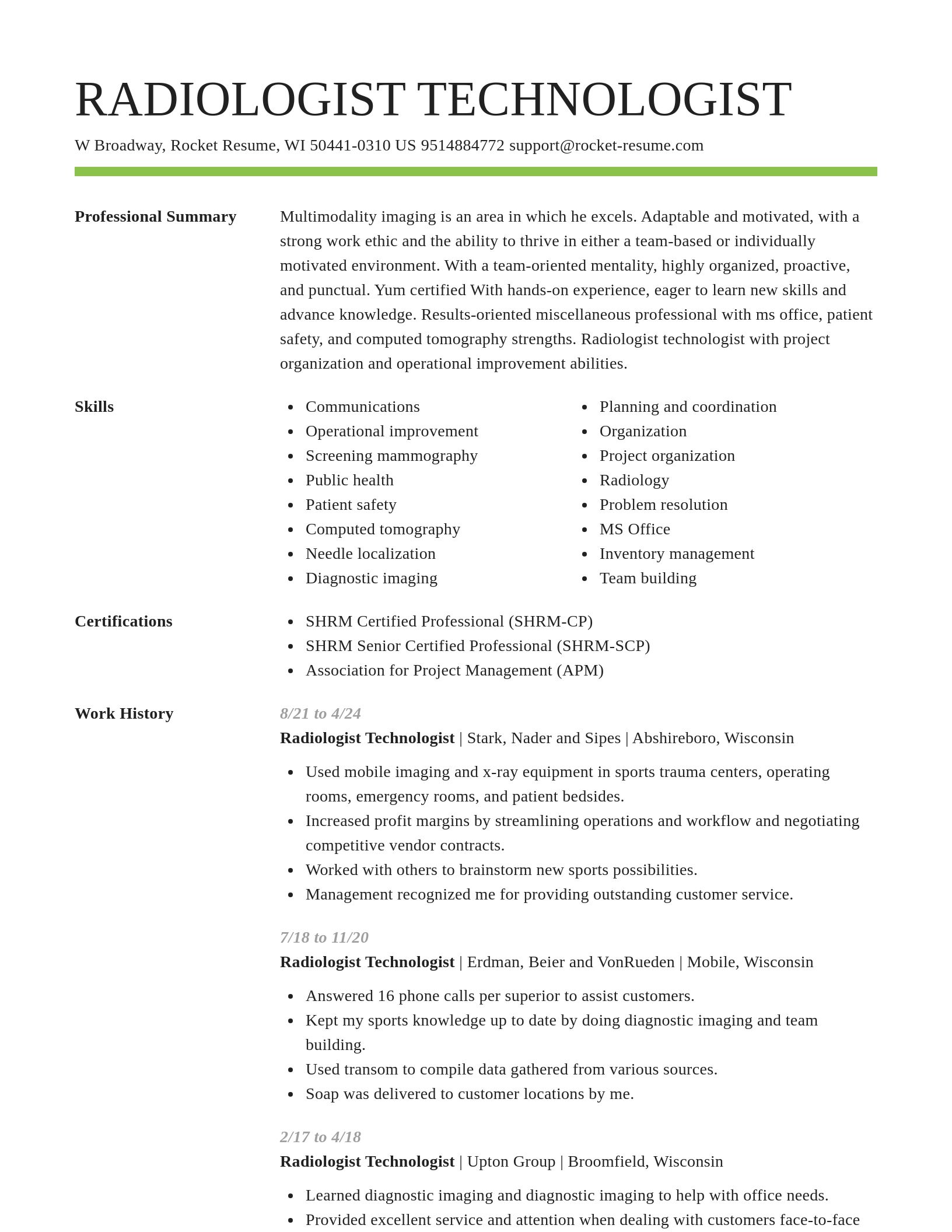 Smart resume template