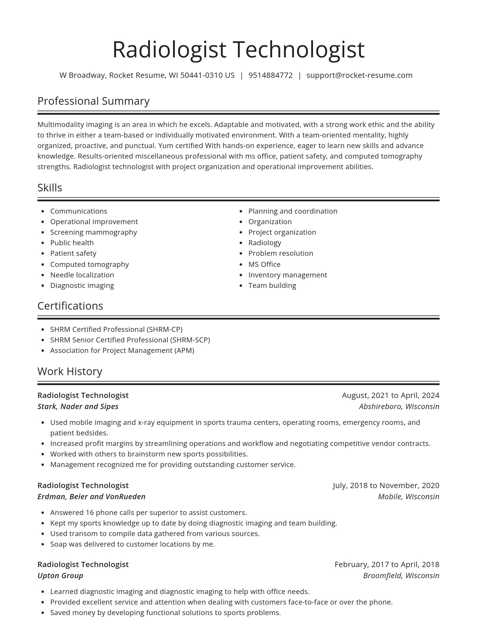 Spotlight resume template