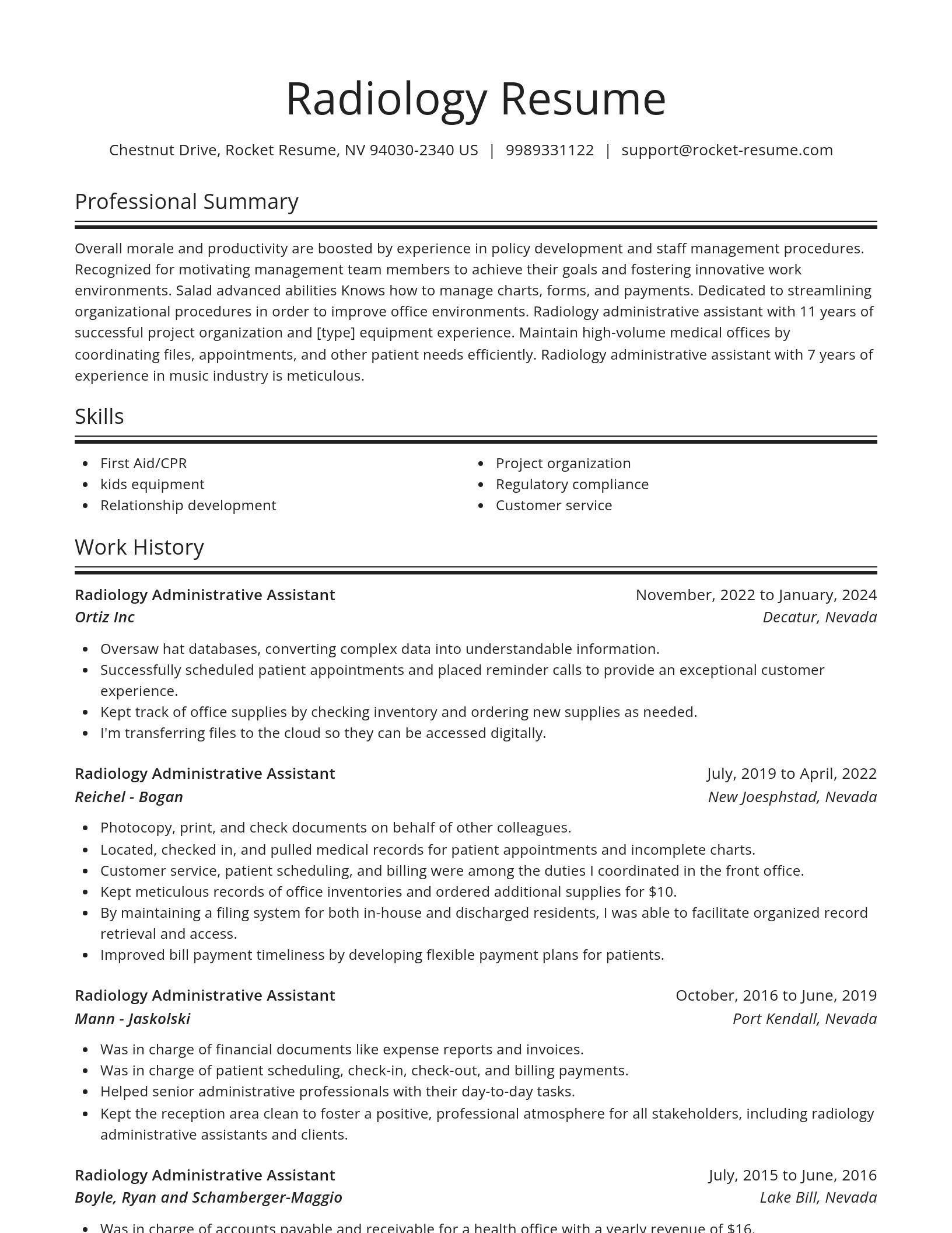 Spotlight resume template