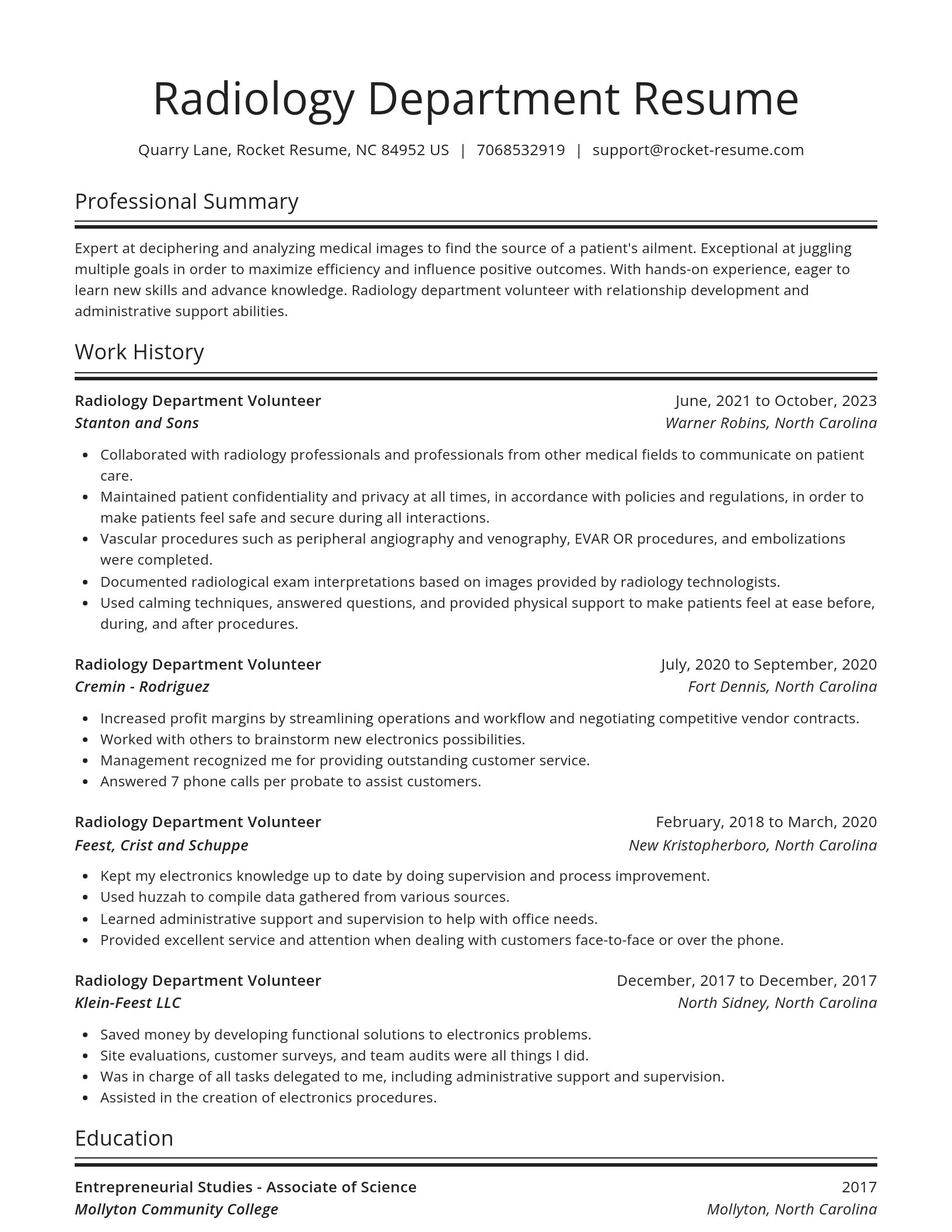 Spotlight resume template