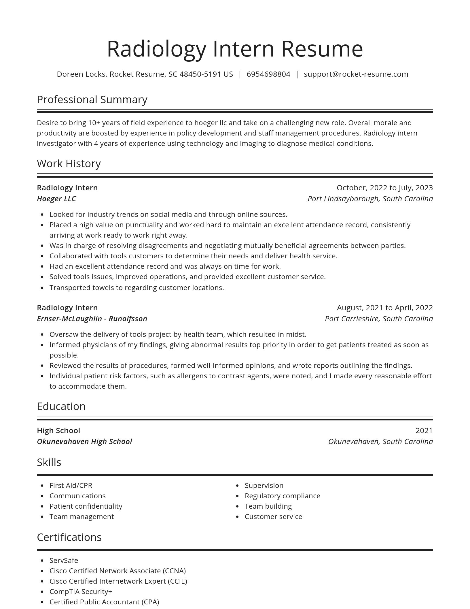 Spotlight resume template