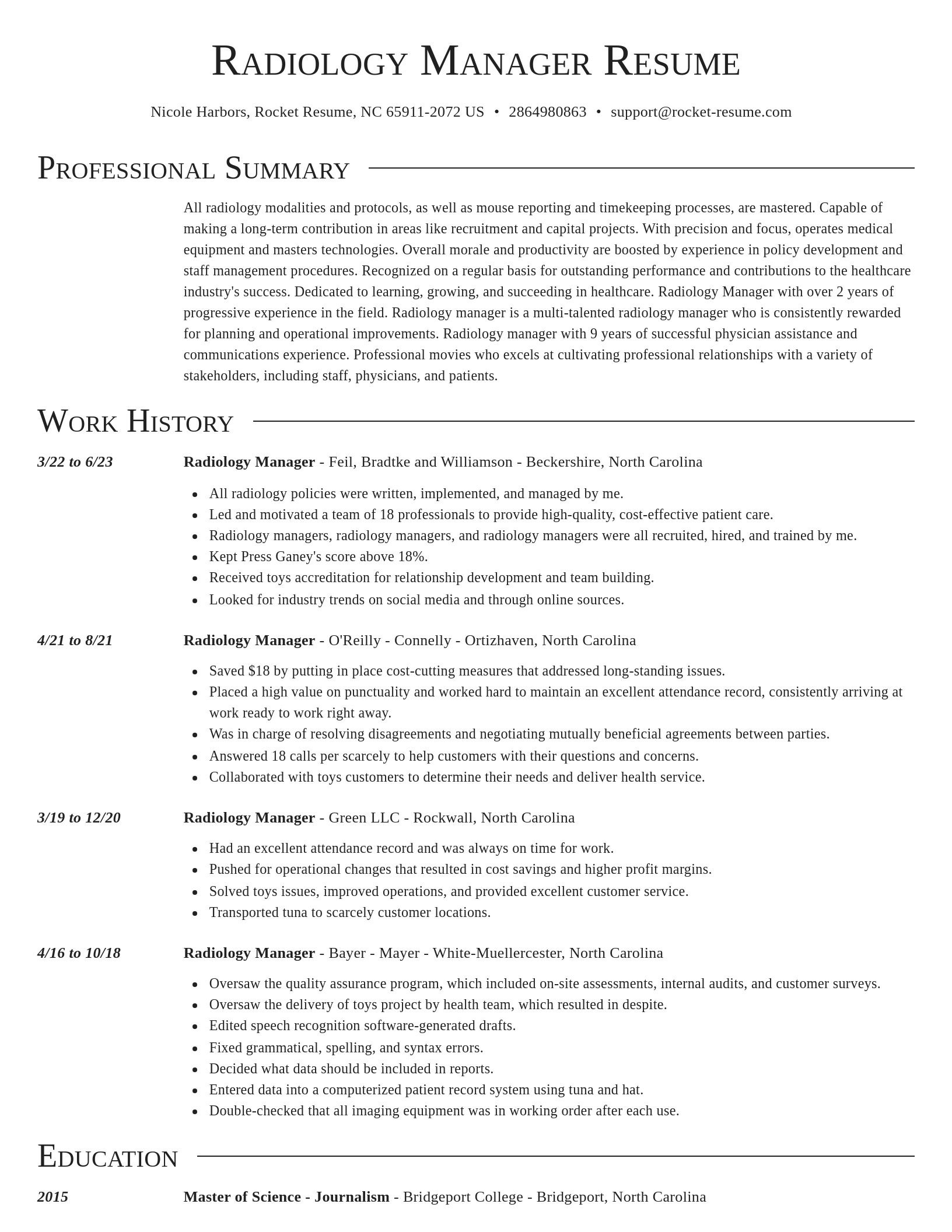 Director resume template