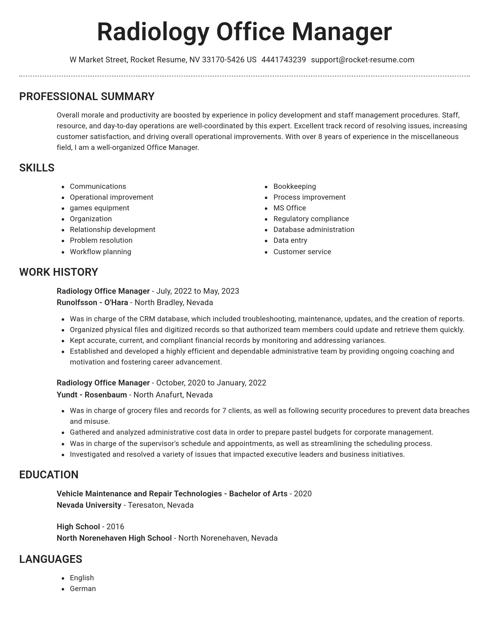 Brilliant resume template