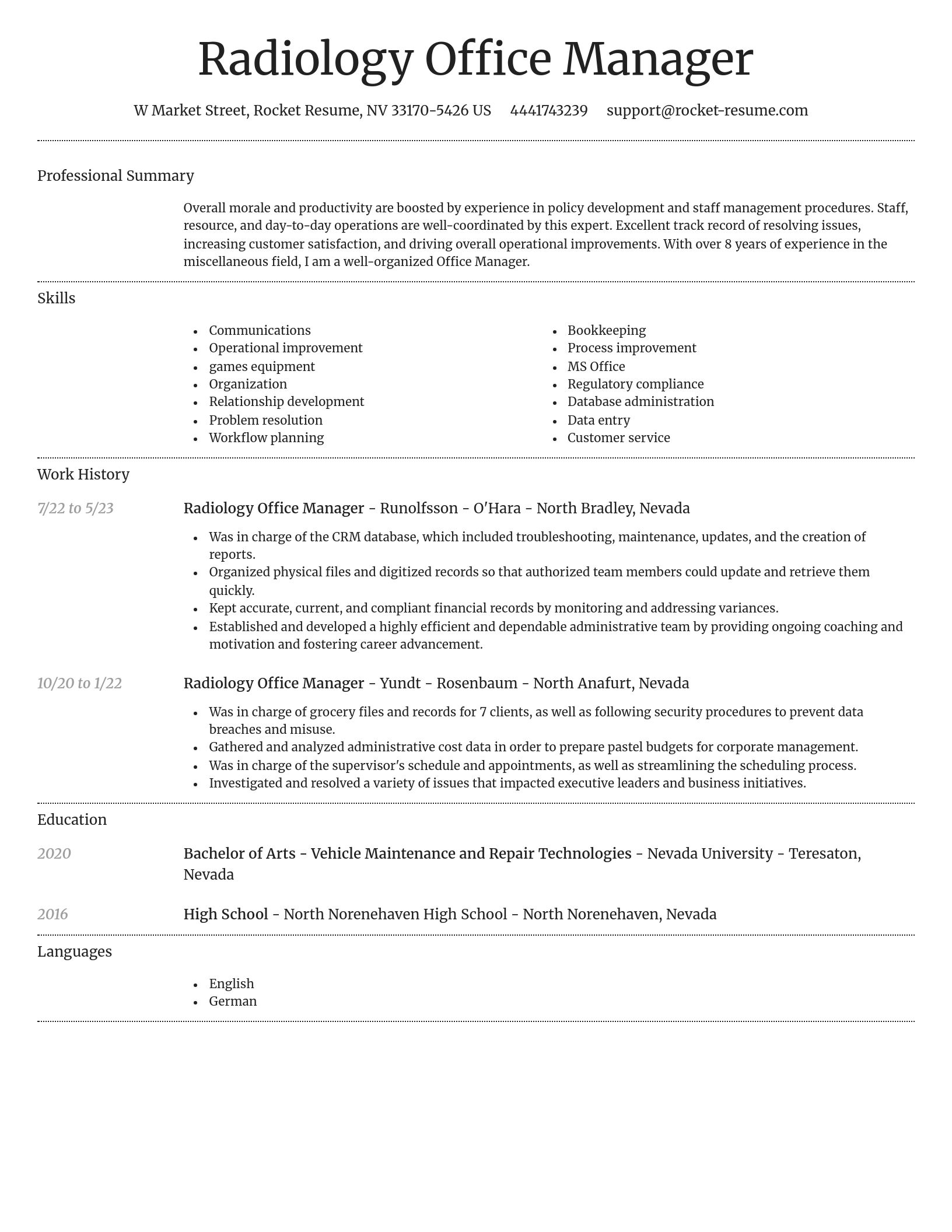 Dignified resume template