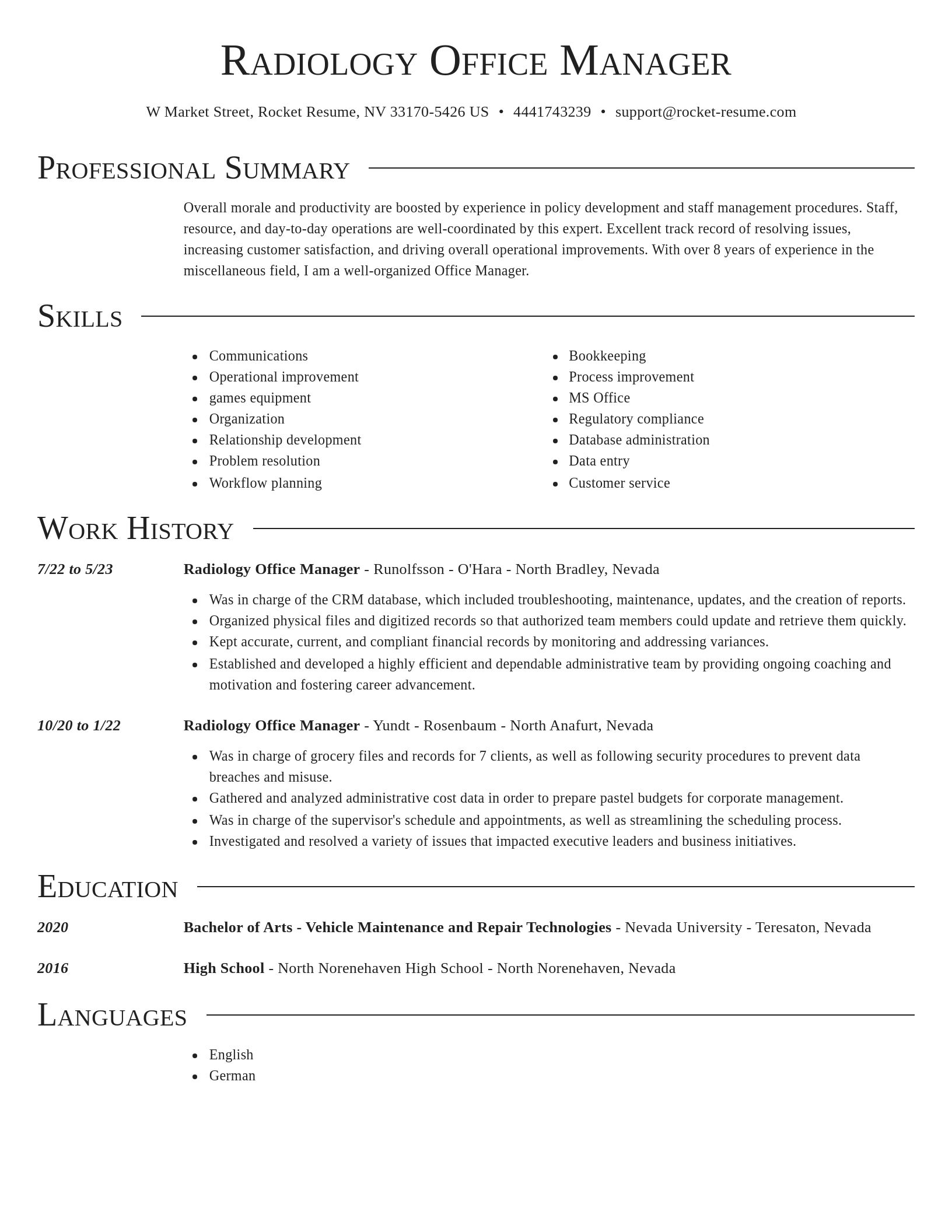 Director resume template