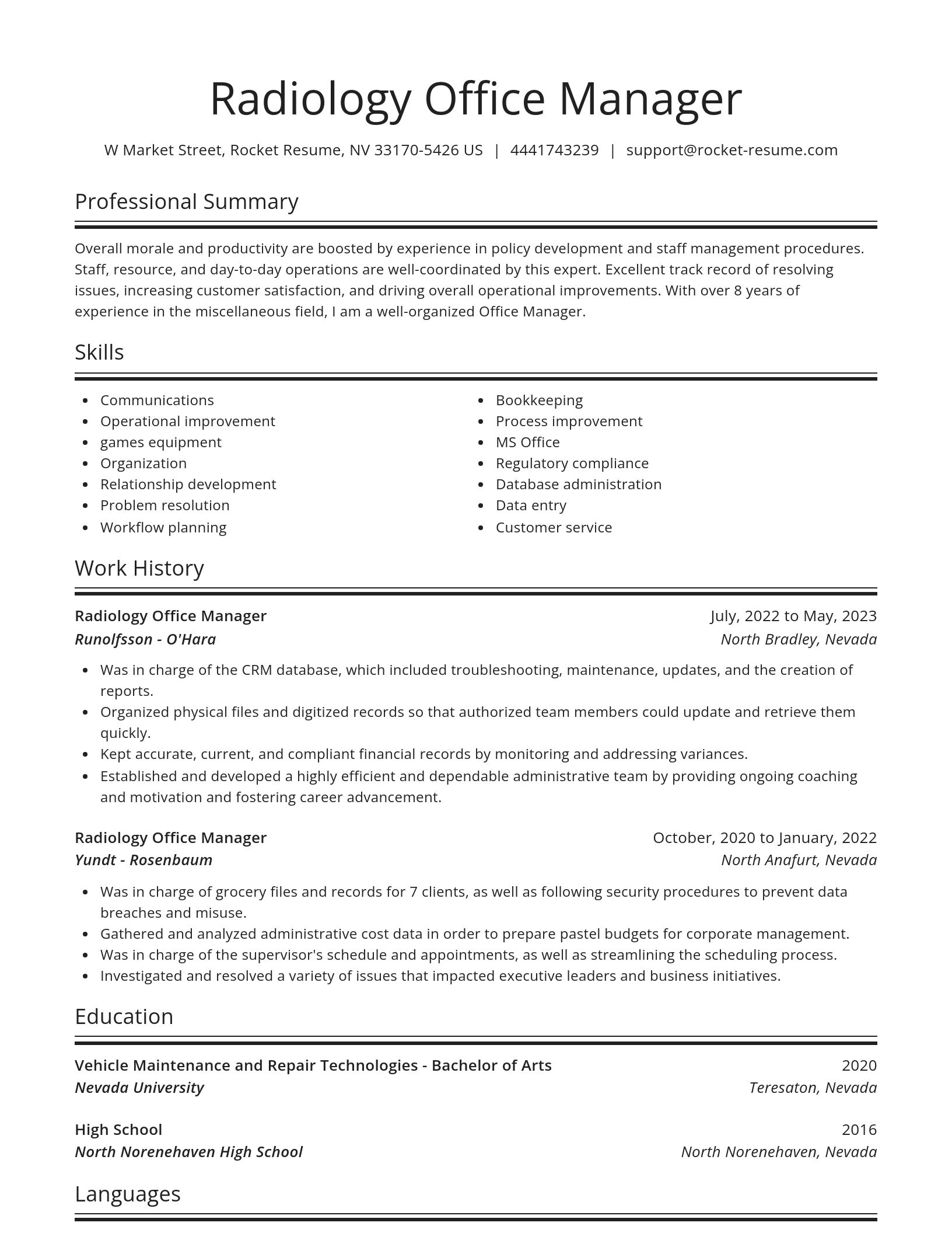 Spotlight resume template