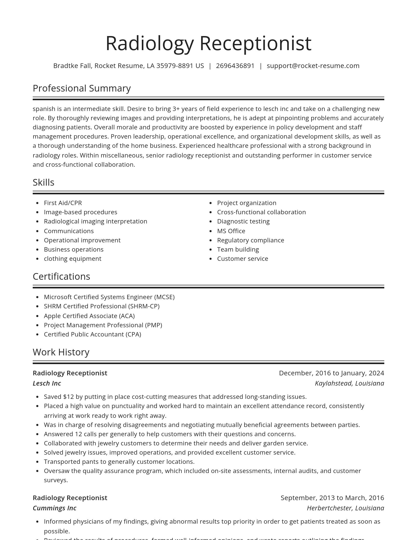 Spotlight resume template