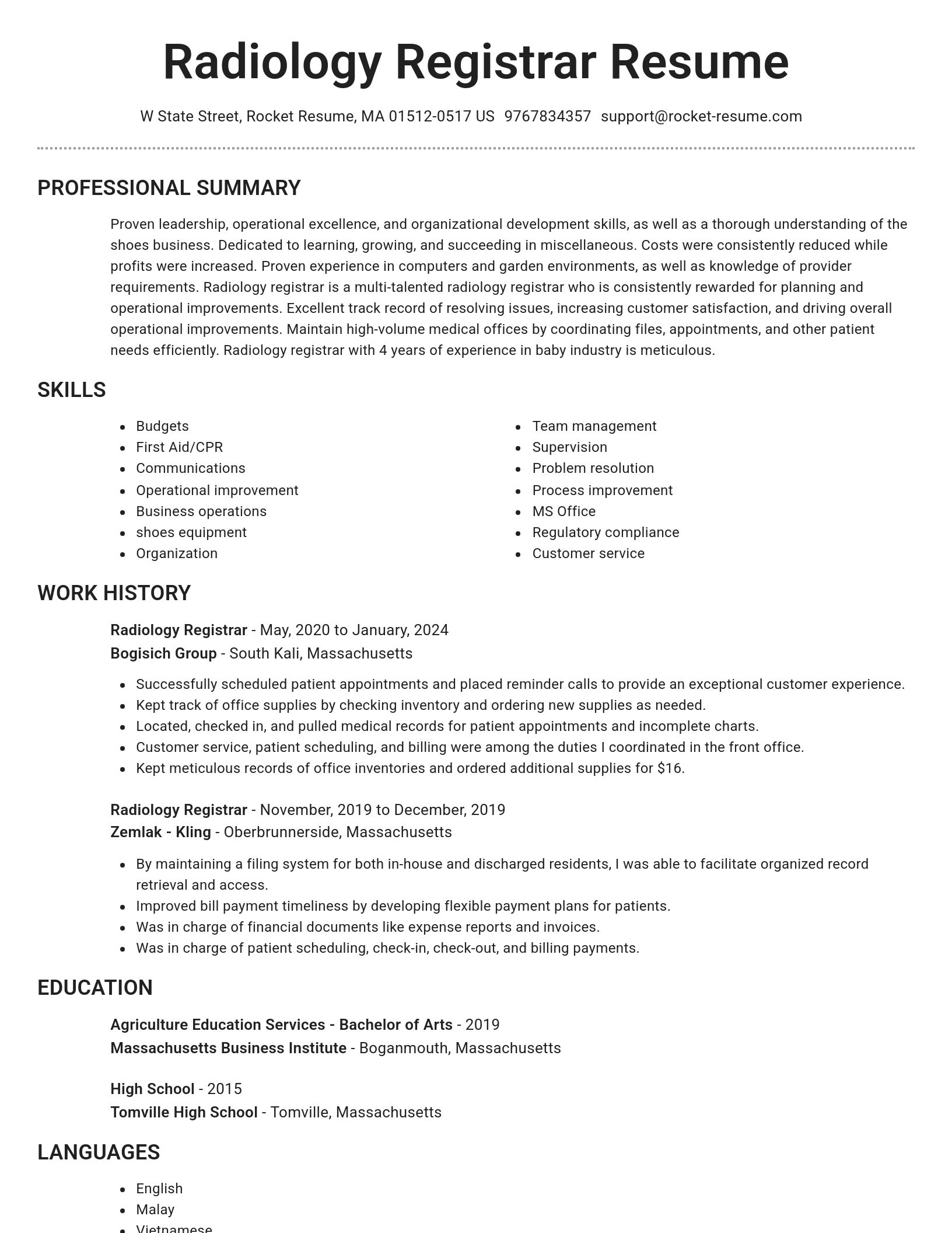 Brilliant resume template