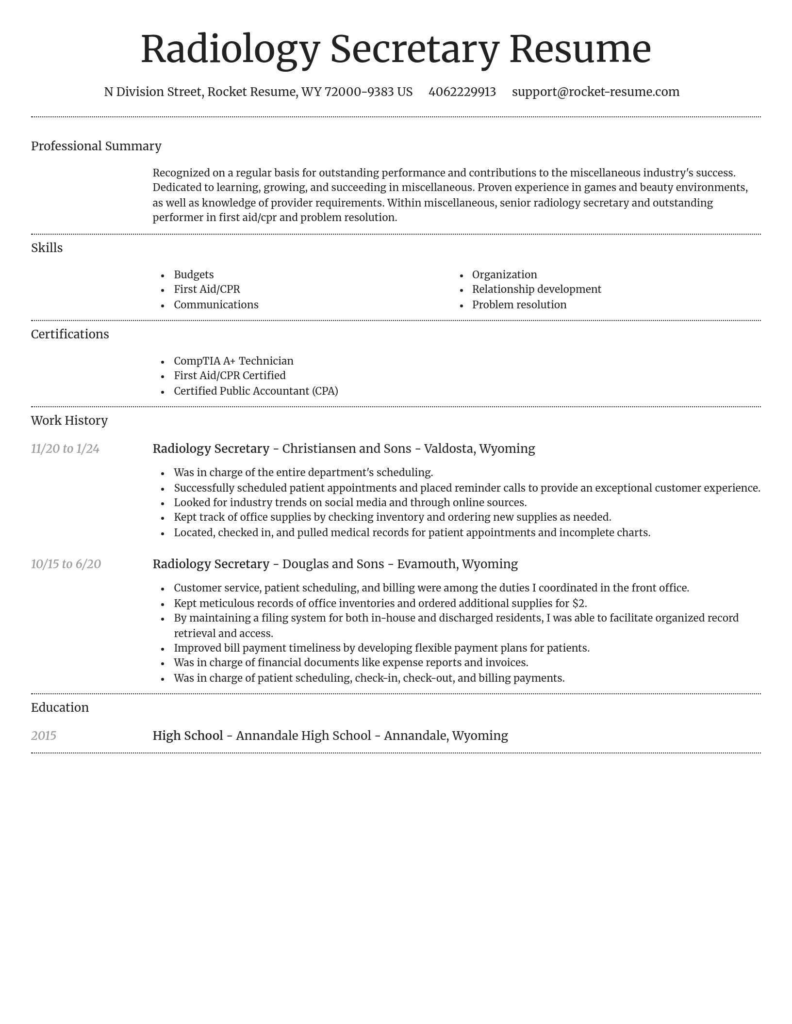 Dignified resume template