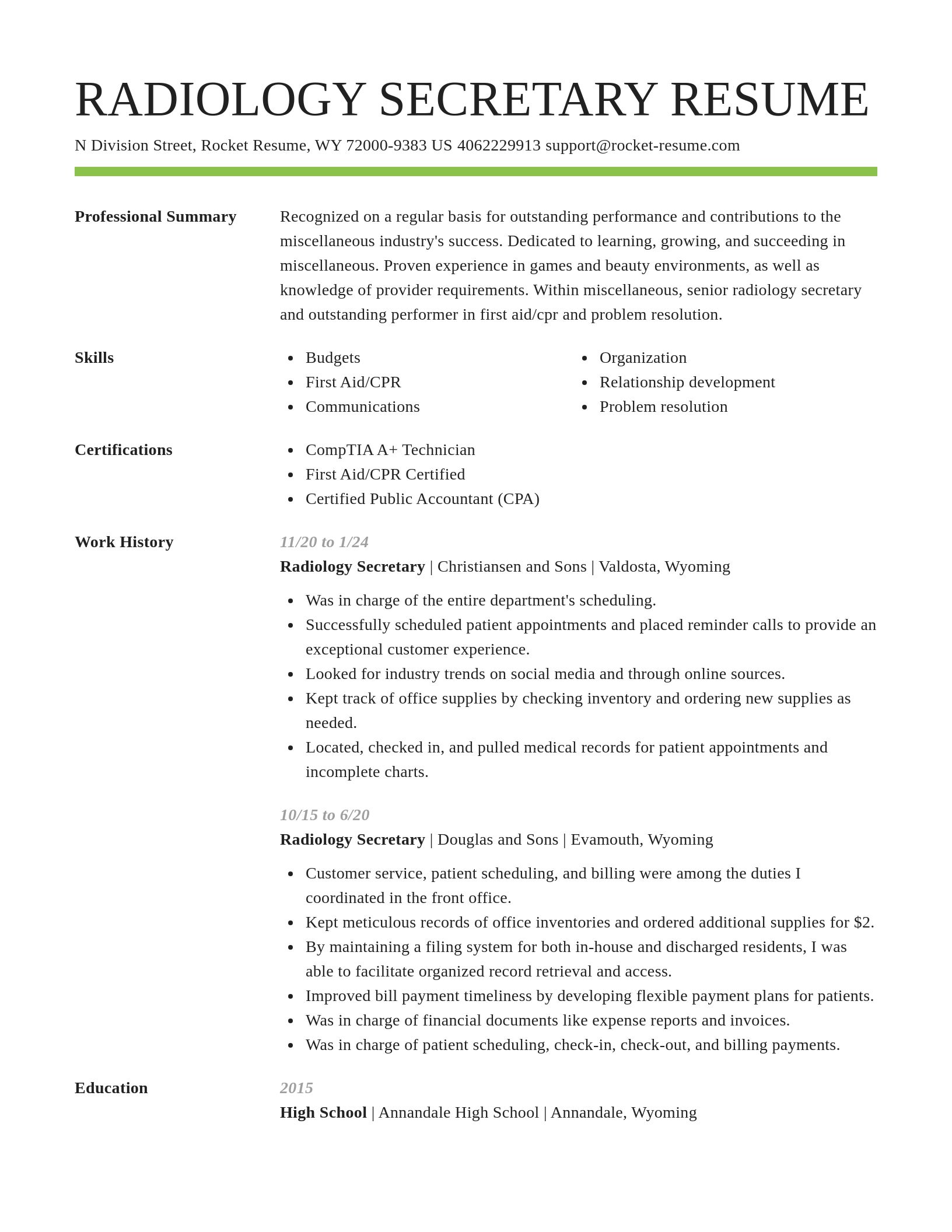 Smart resume template
