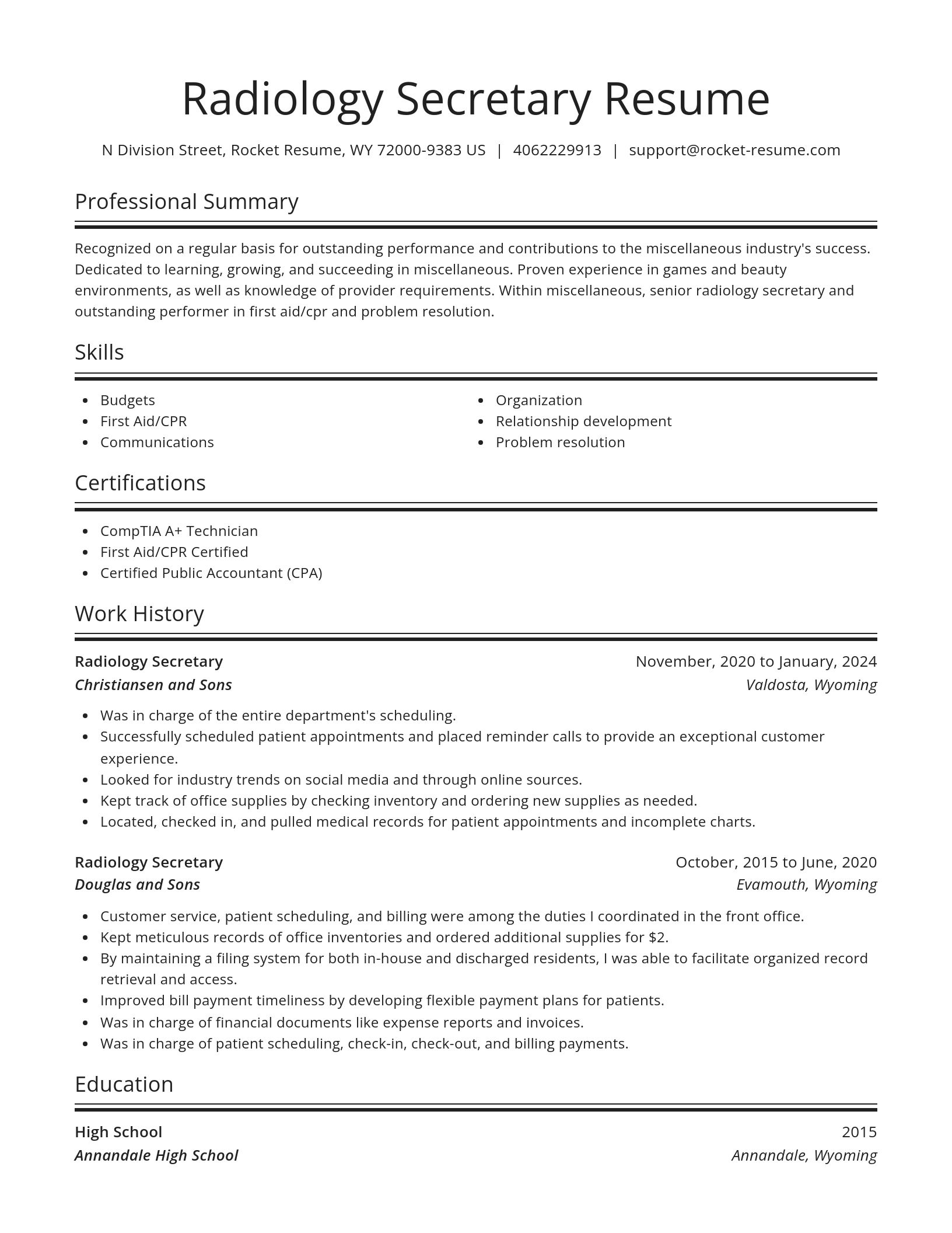 Spotlight resume template