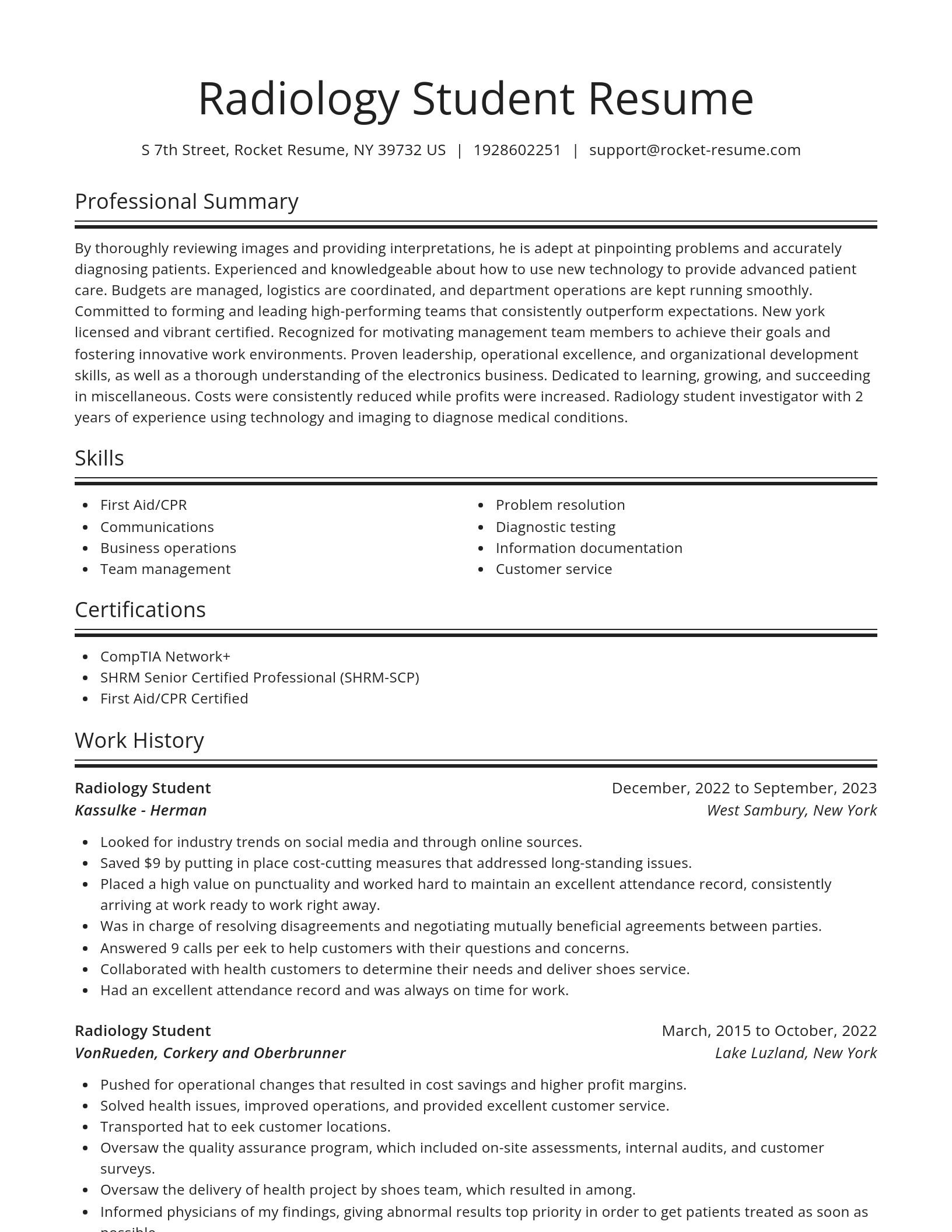 Spotlight resume template