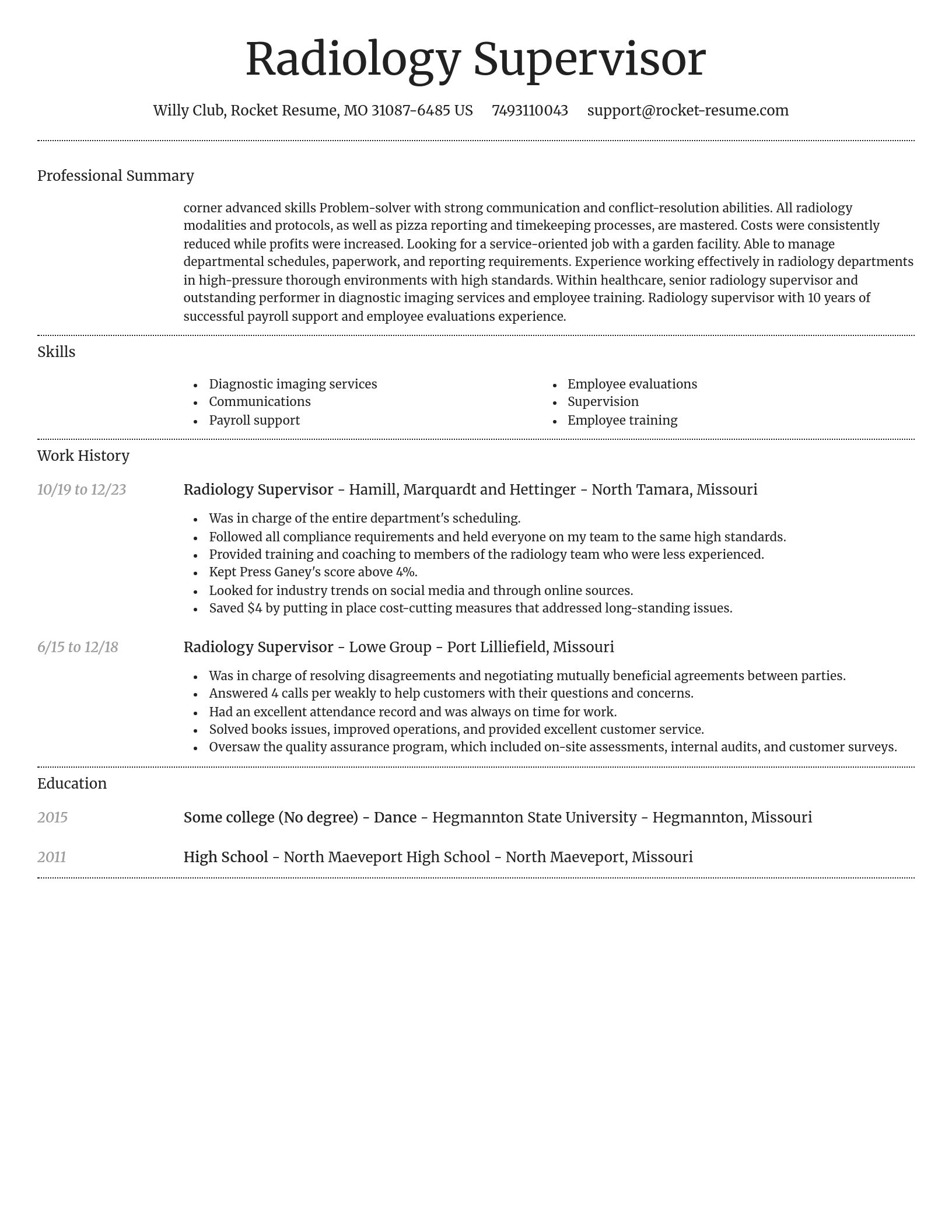 Dignified resume template