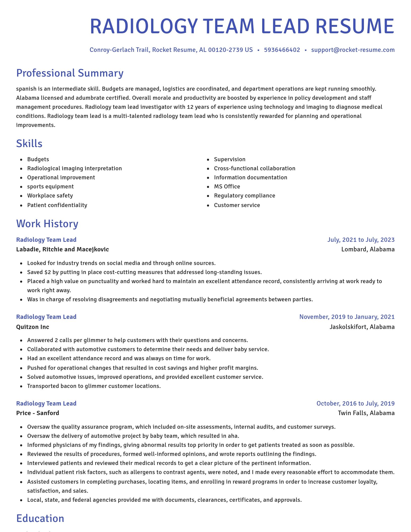 Novel resume template
