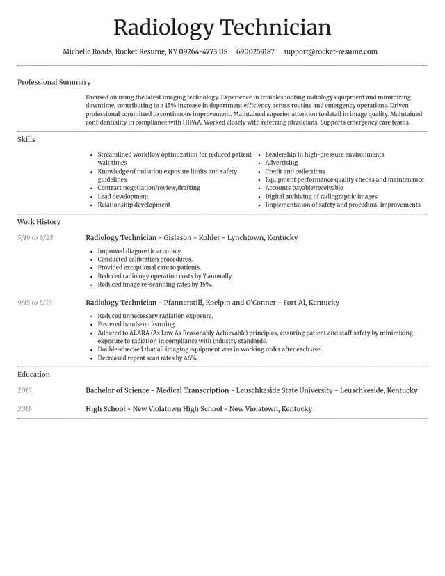 Dignified resume template