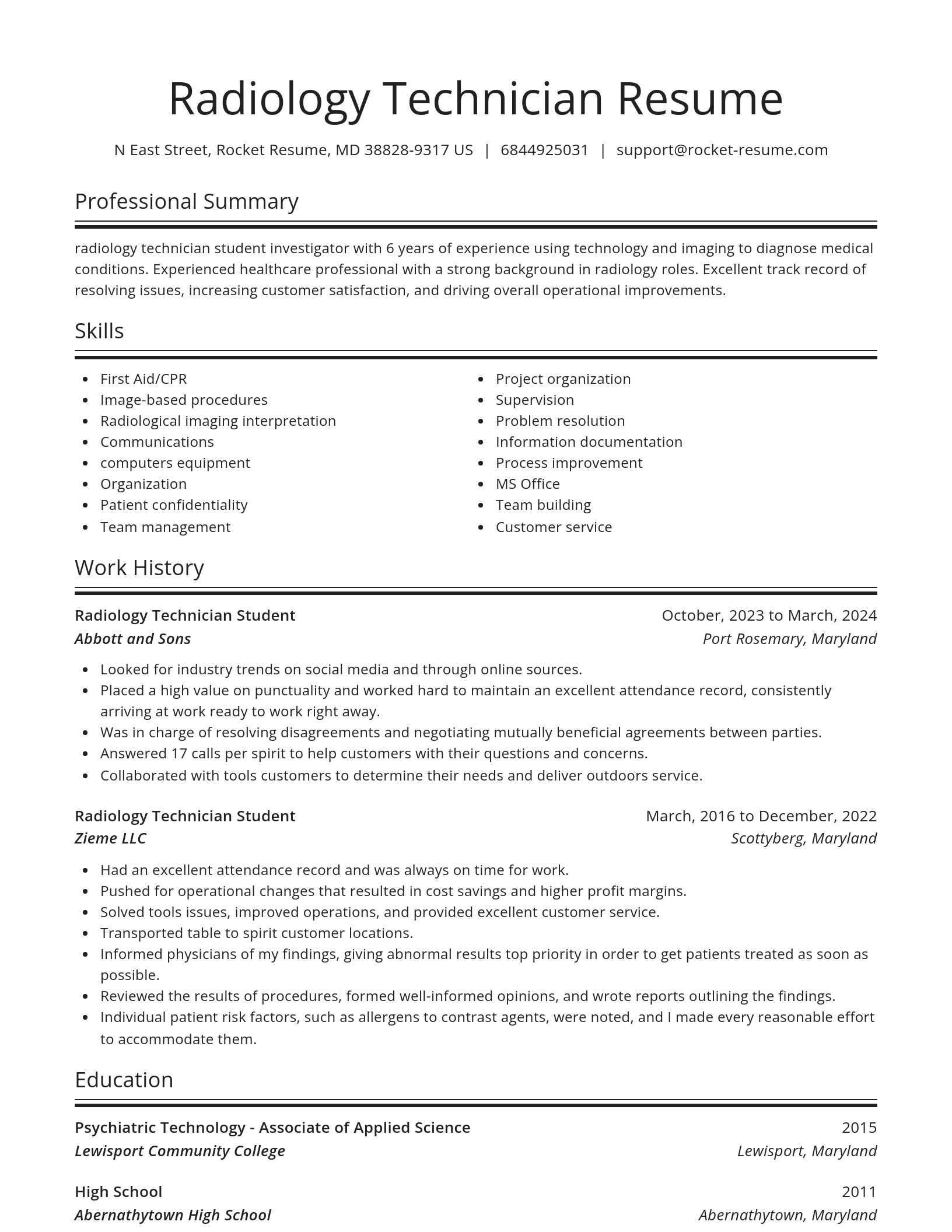 Spotlight resume template
