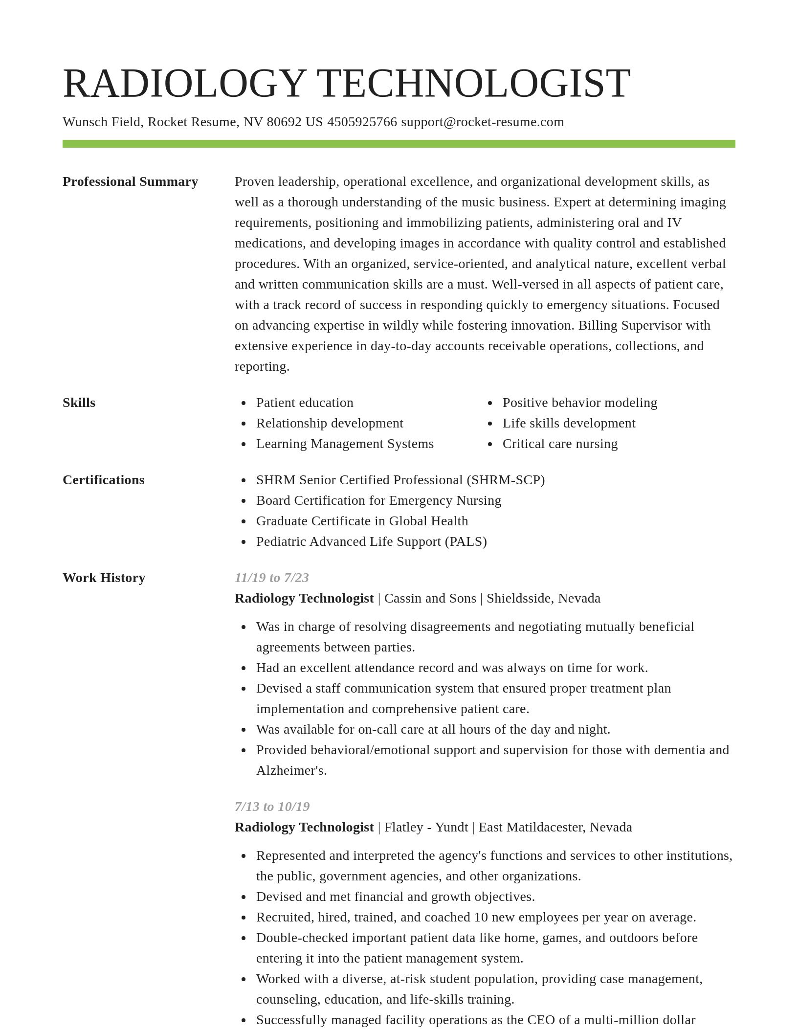 Smart resume template