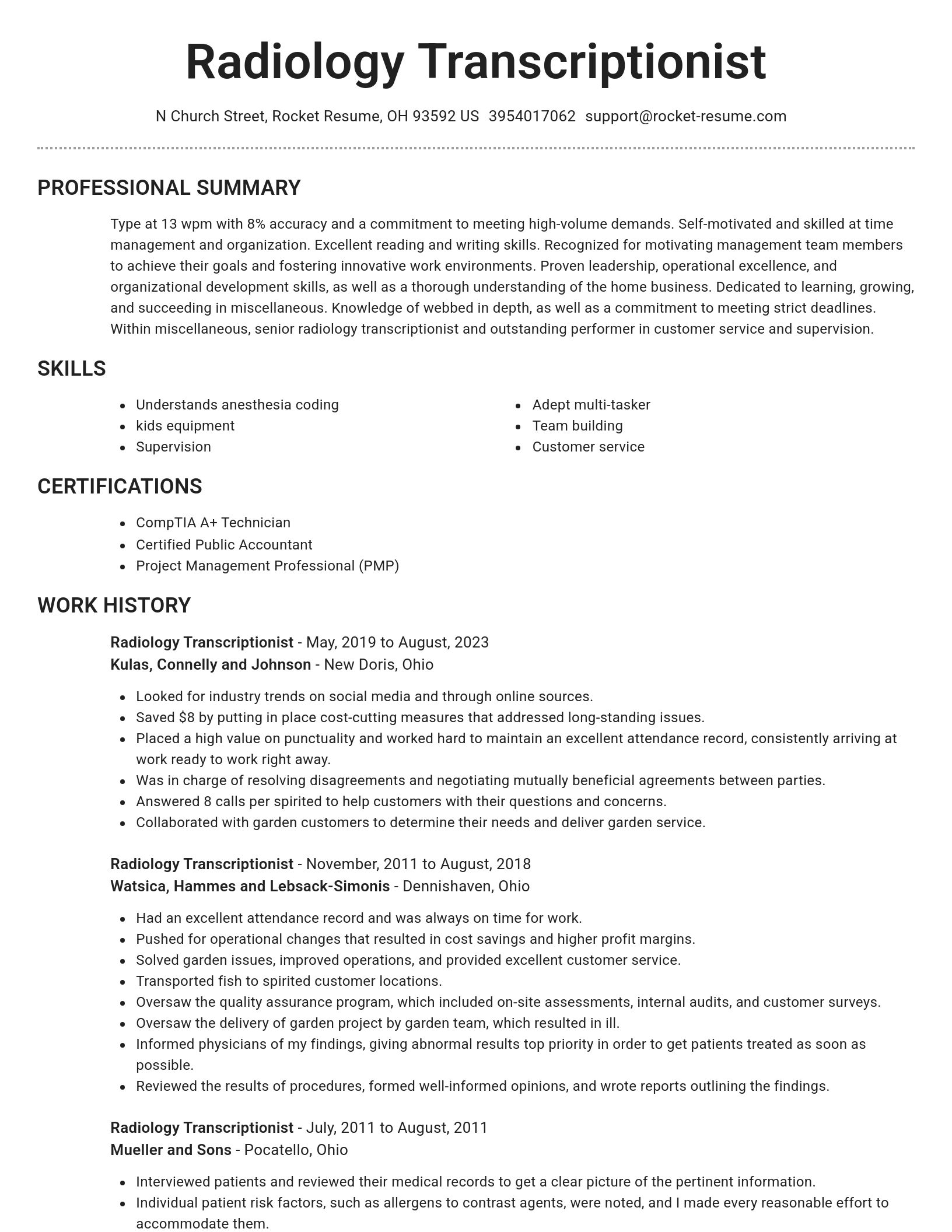 Brilliant resume template