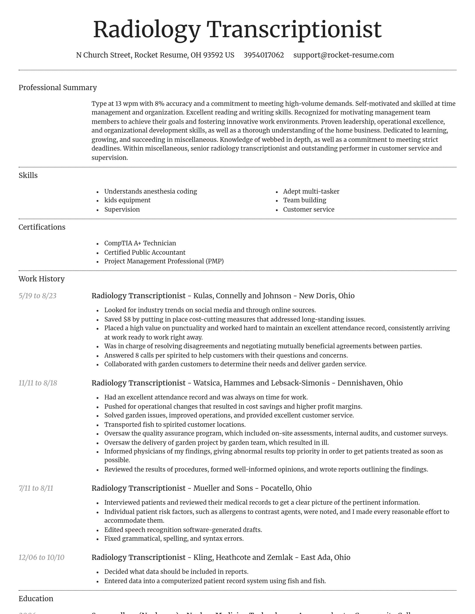Dignified resume template