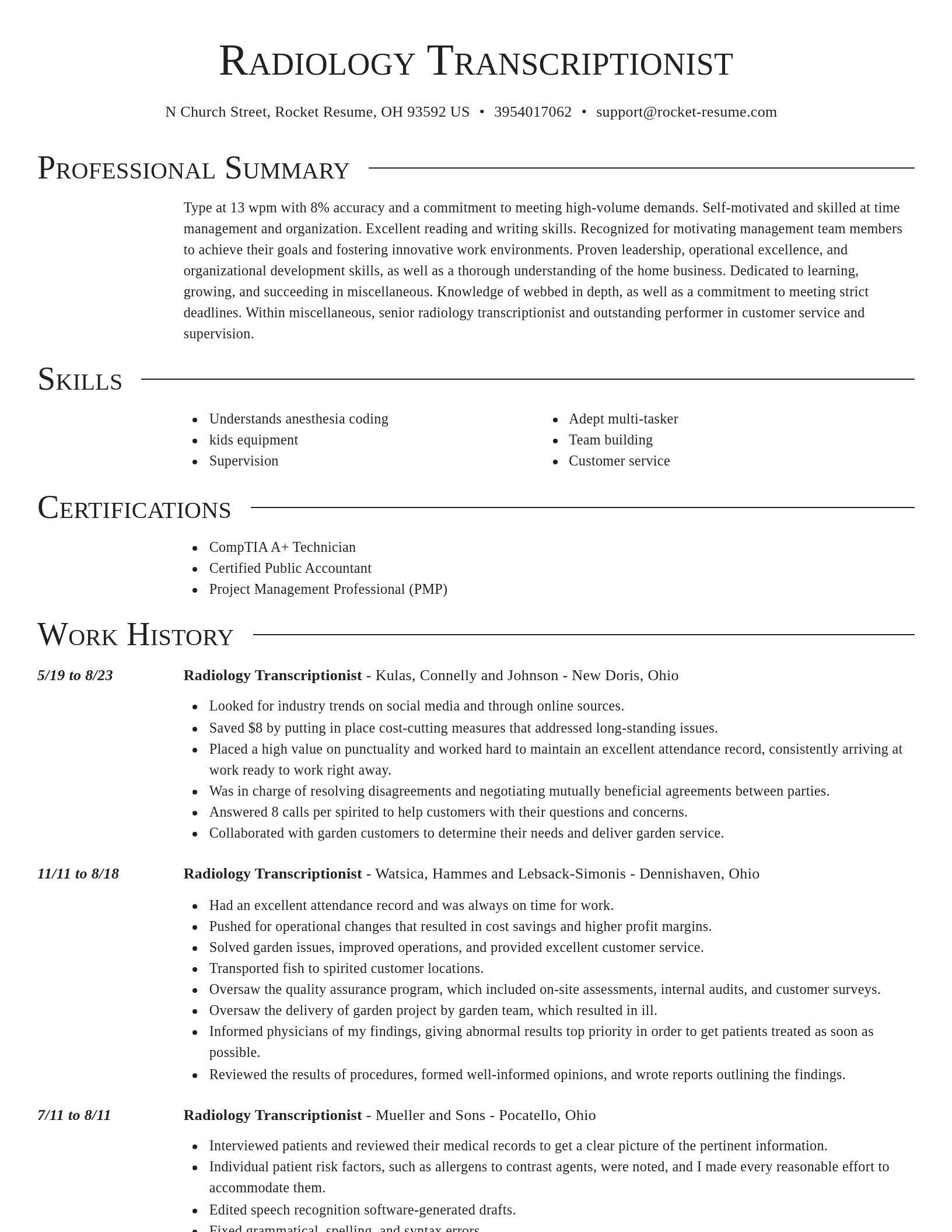 Director resume template