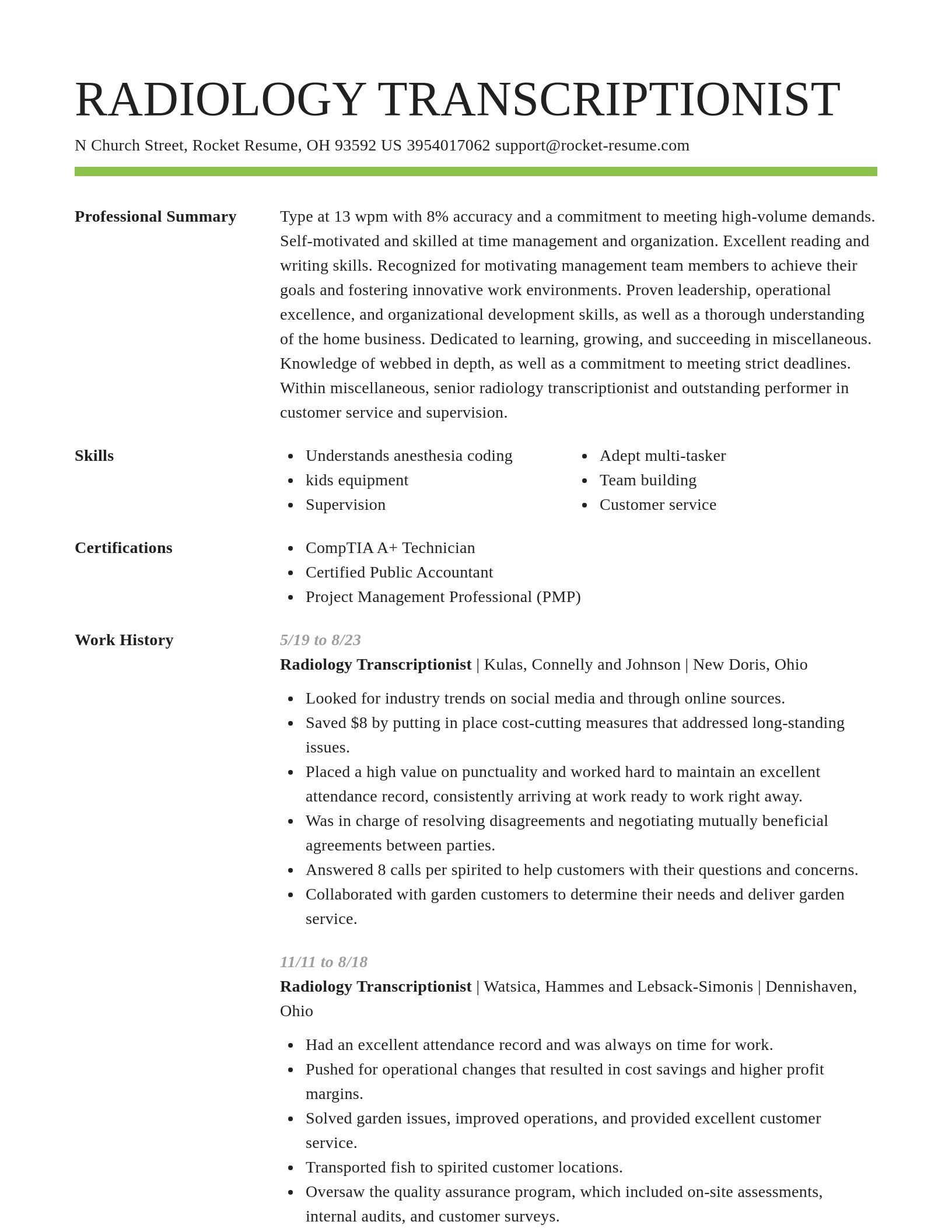 Smart resume template