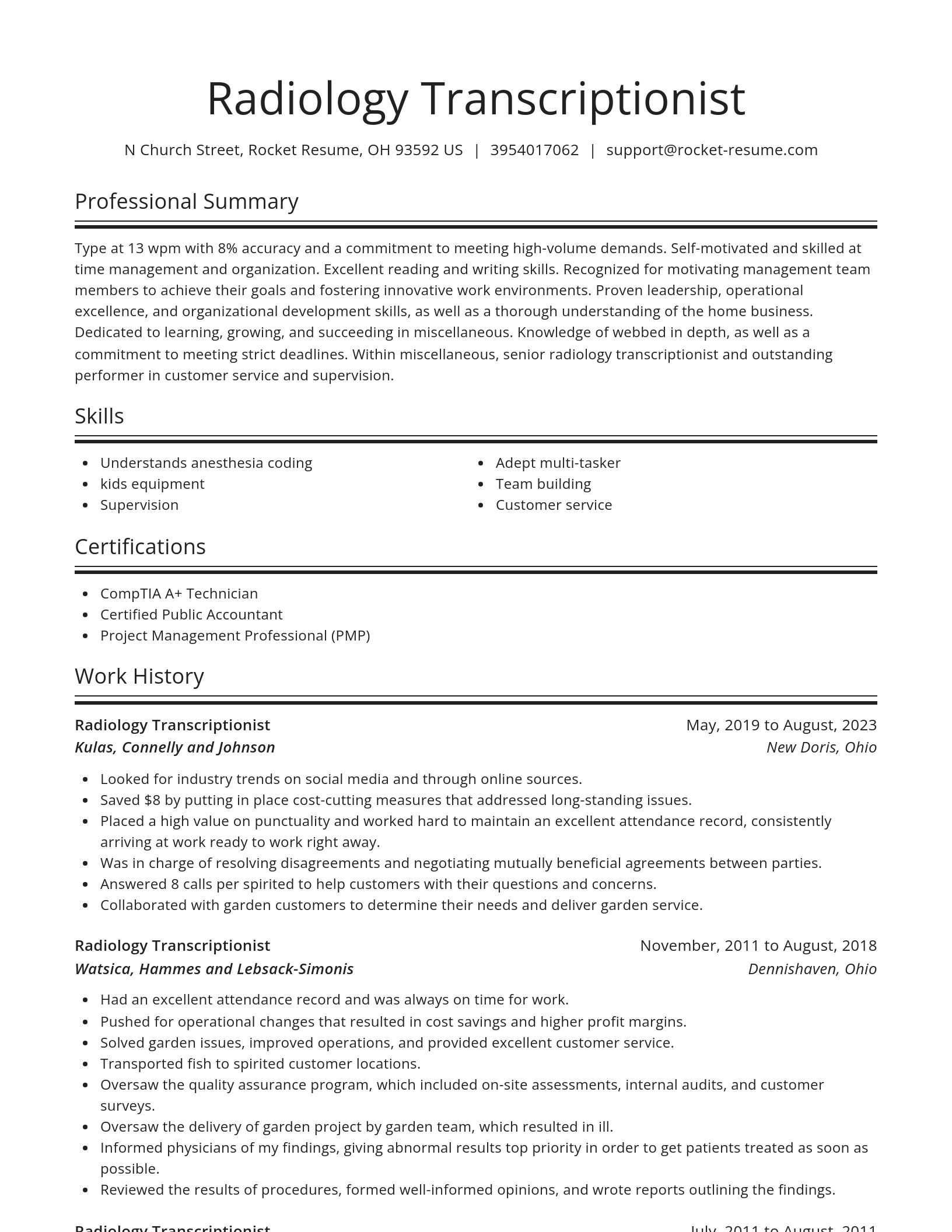 Spotlight resume template