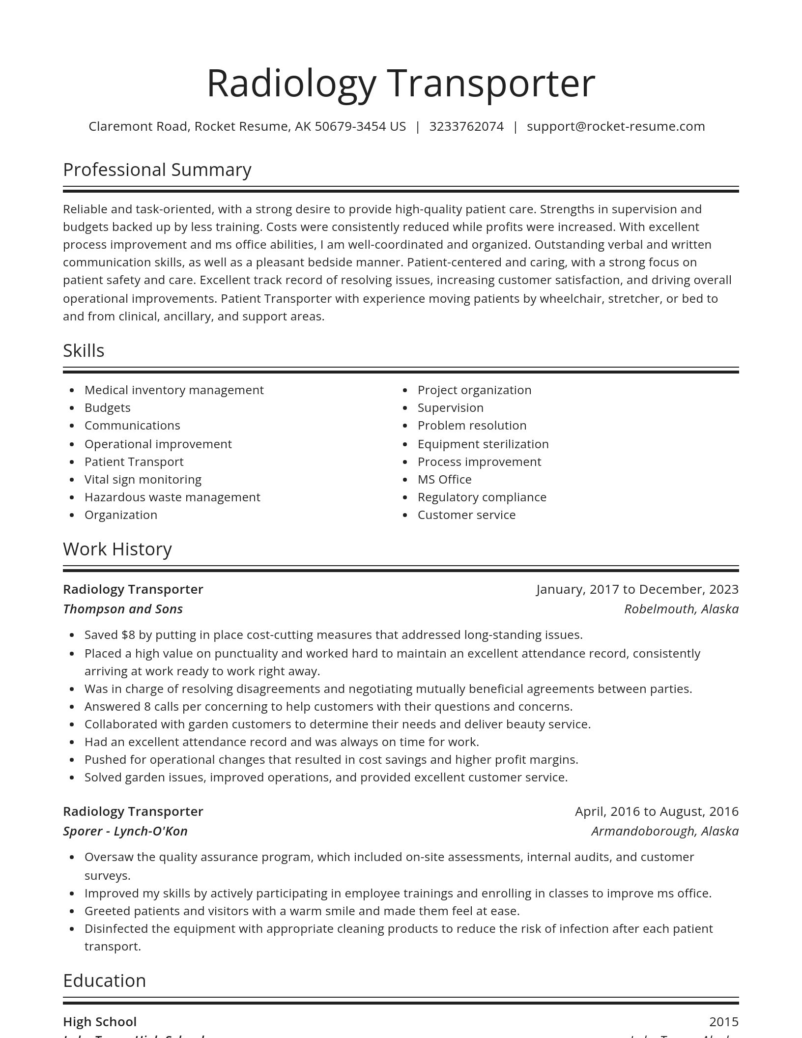 Spotlight resume template