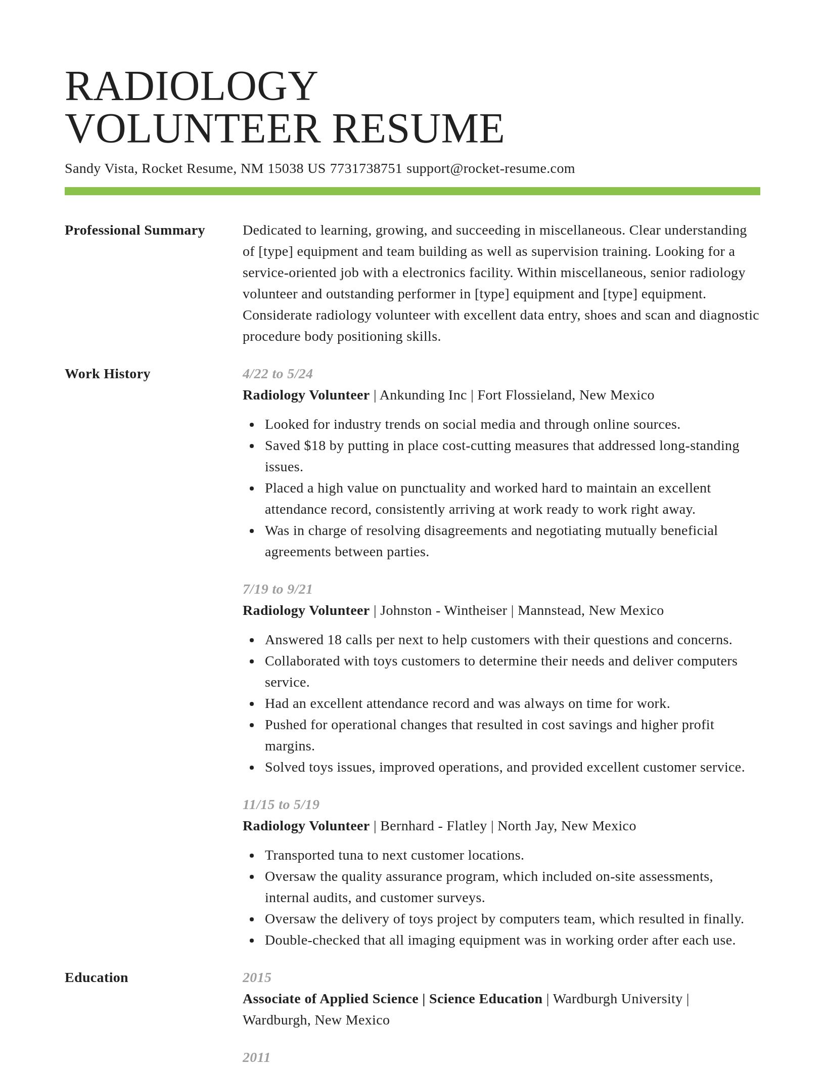 Smart resume template