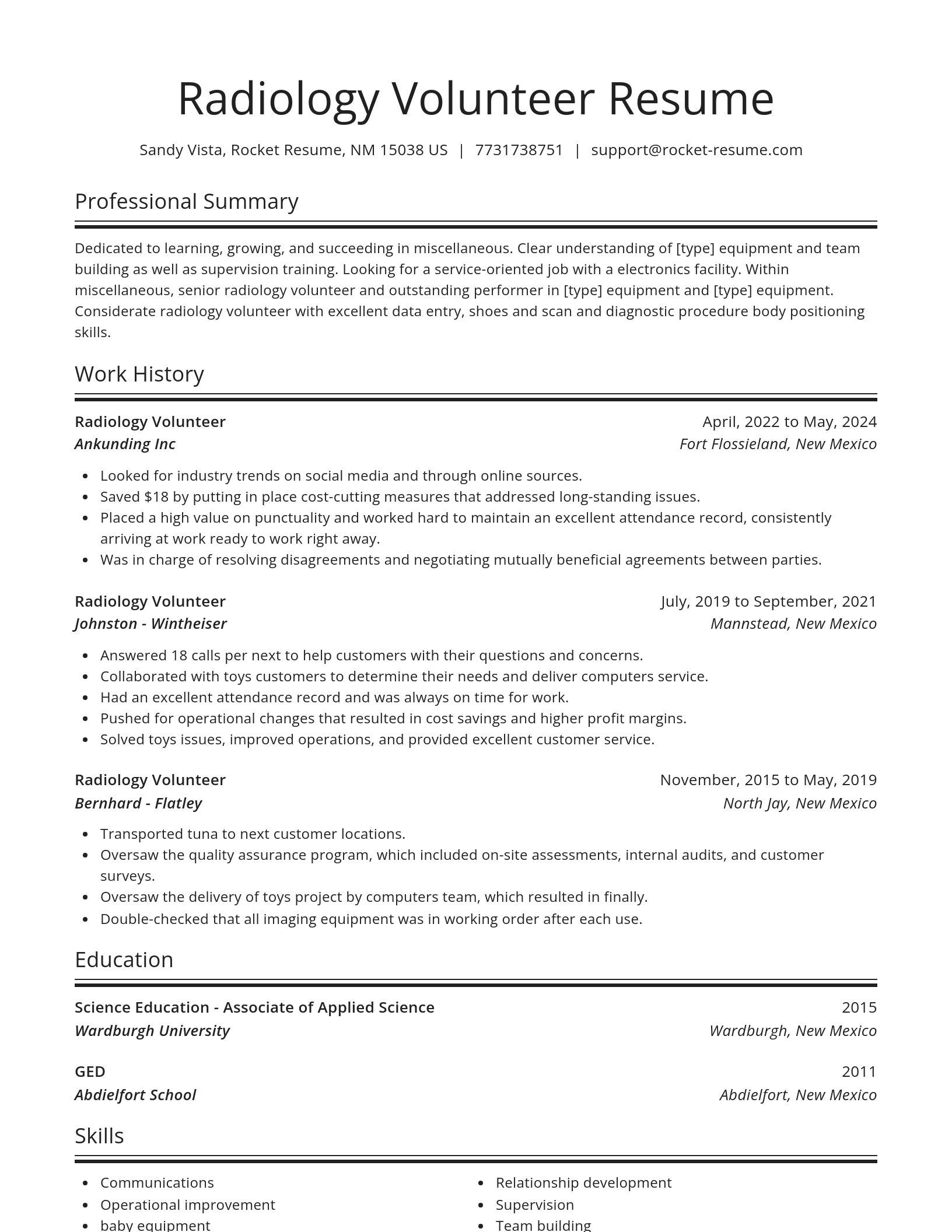 Spotlight resume template