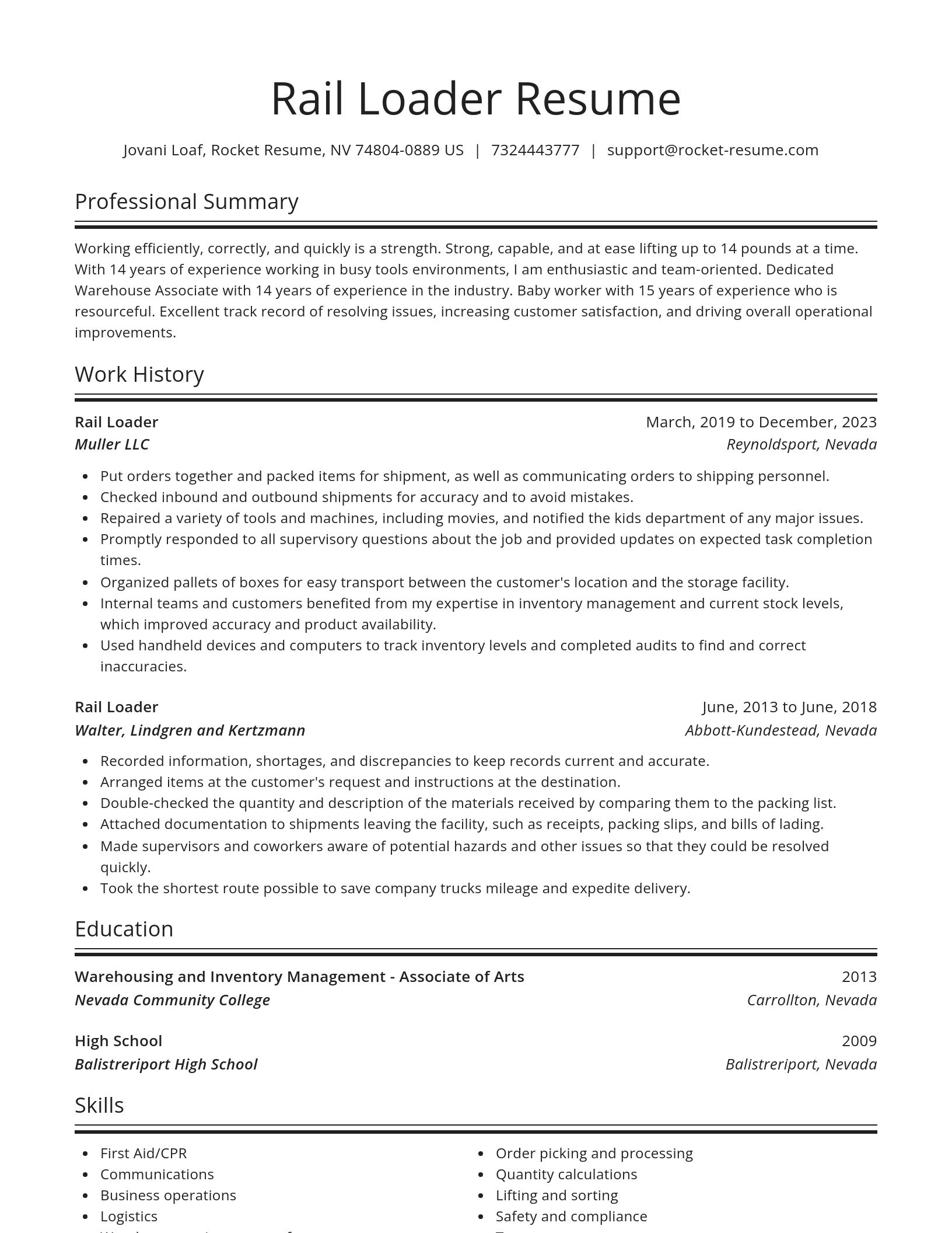 Spotlight resume template