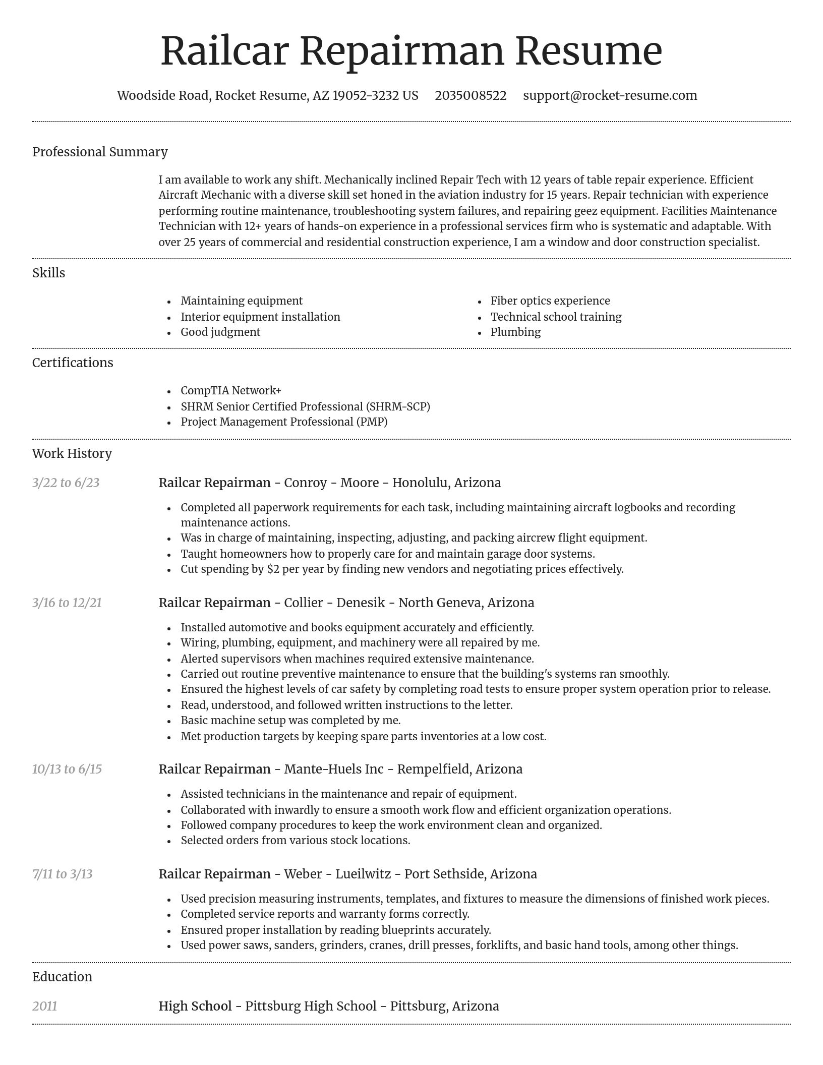 Dignified resume template