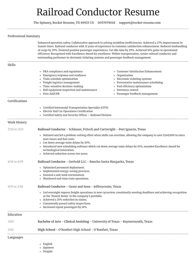 Dignified resume template